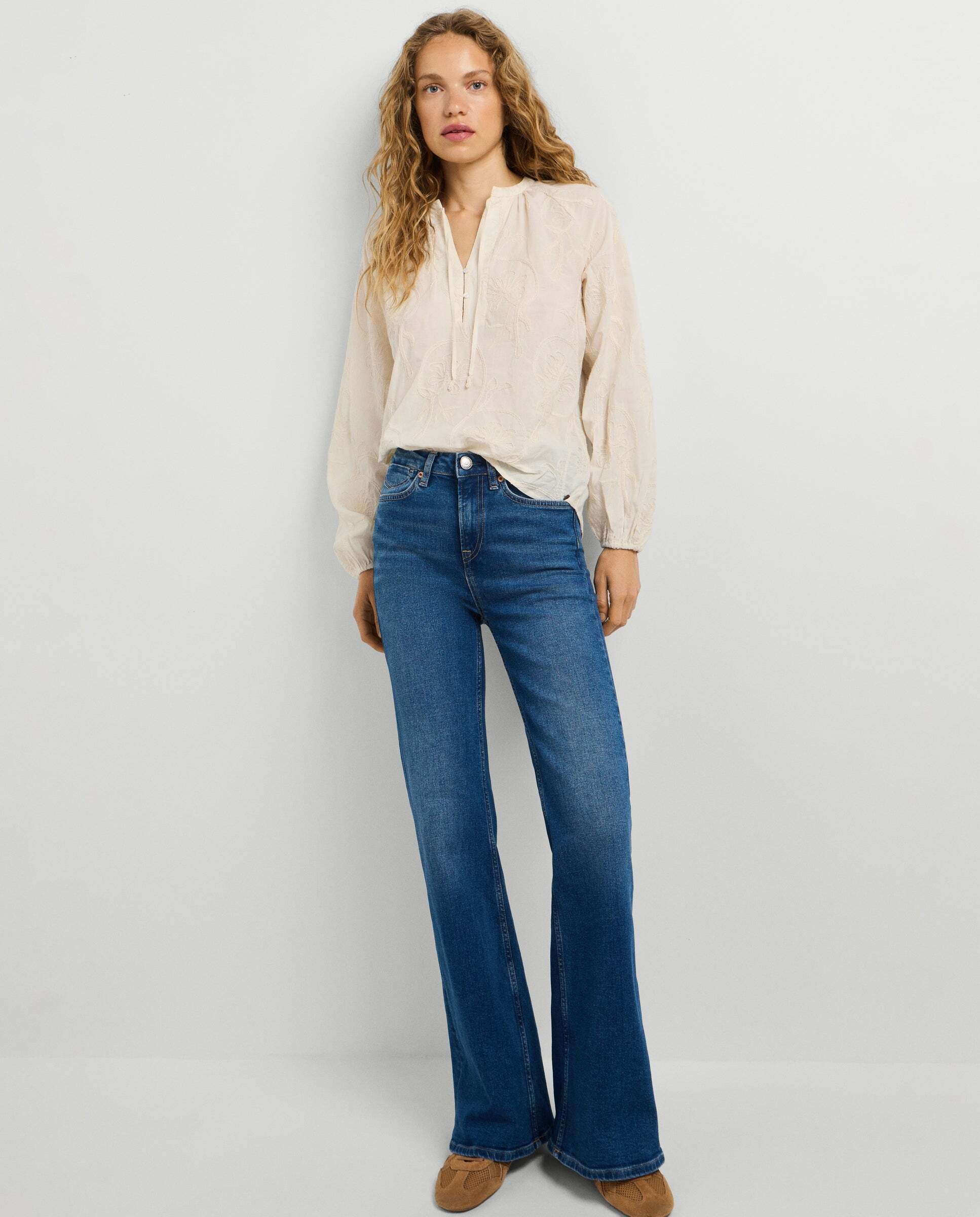 Pepe Jeans - Willa- jeans fit flare y tiro alto.