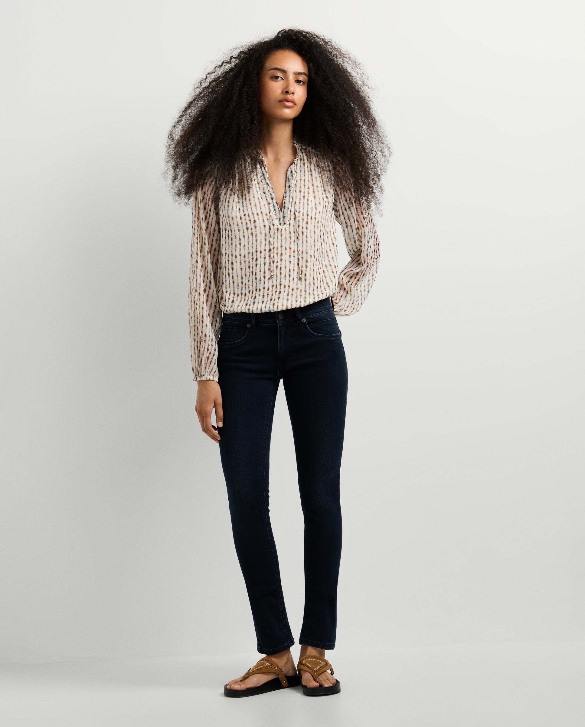 Vaquero de mujer fit slim tiro bajo - Pepe Jeans - Negro Negro-3