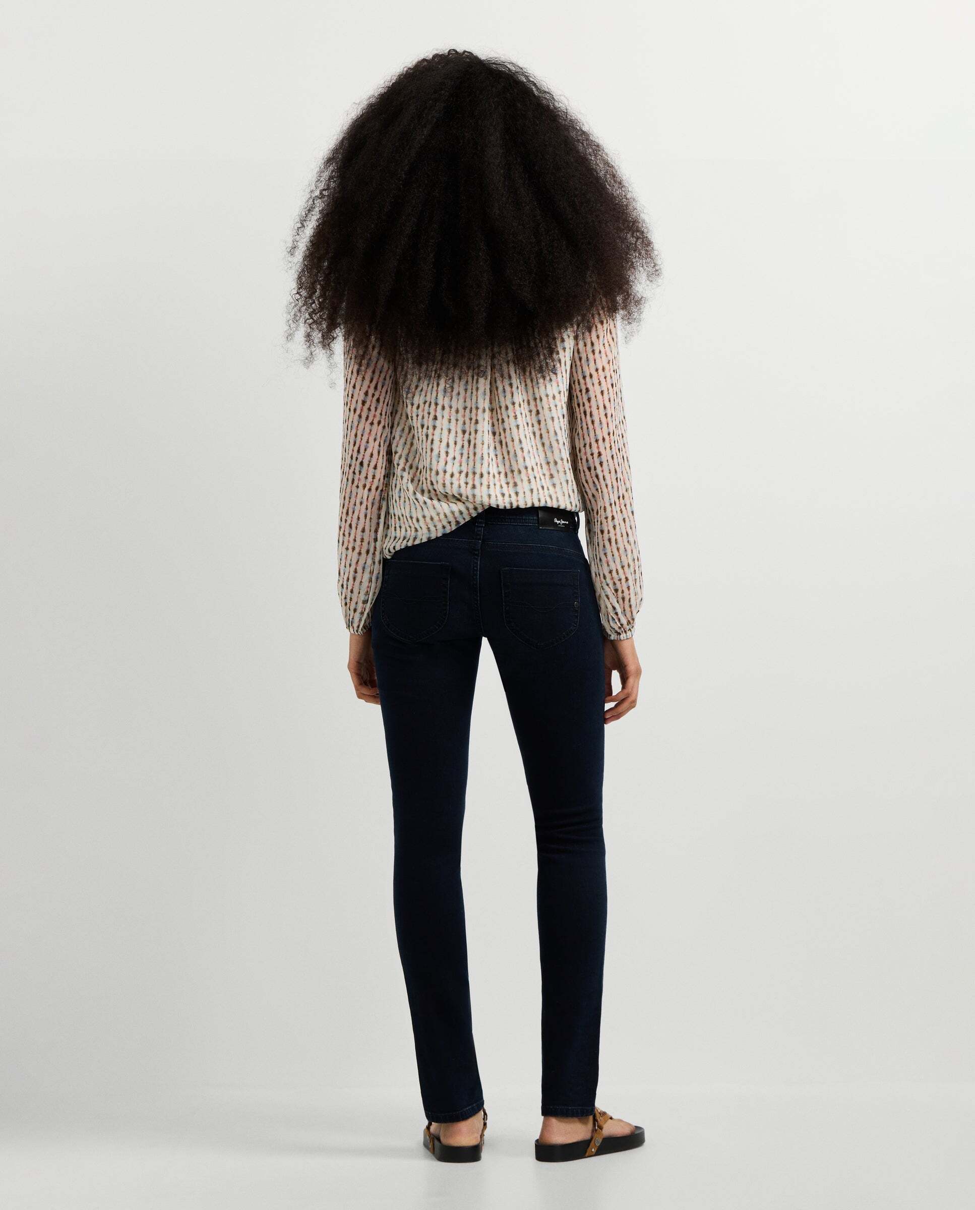 Vaquero de mujer fit slim tiro bajo - Pepe Jeans - Negro Negro-4