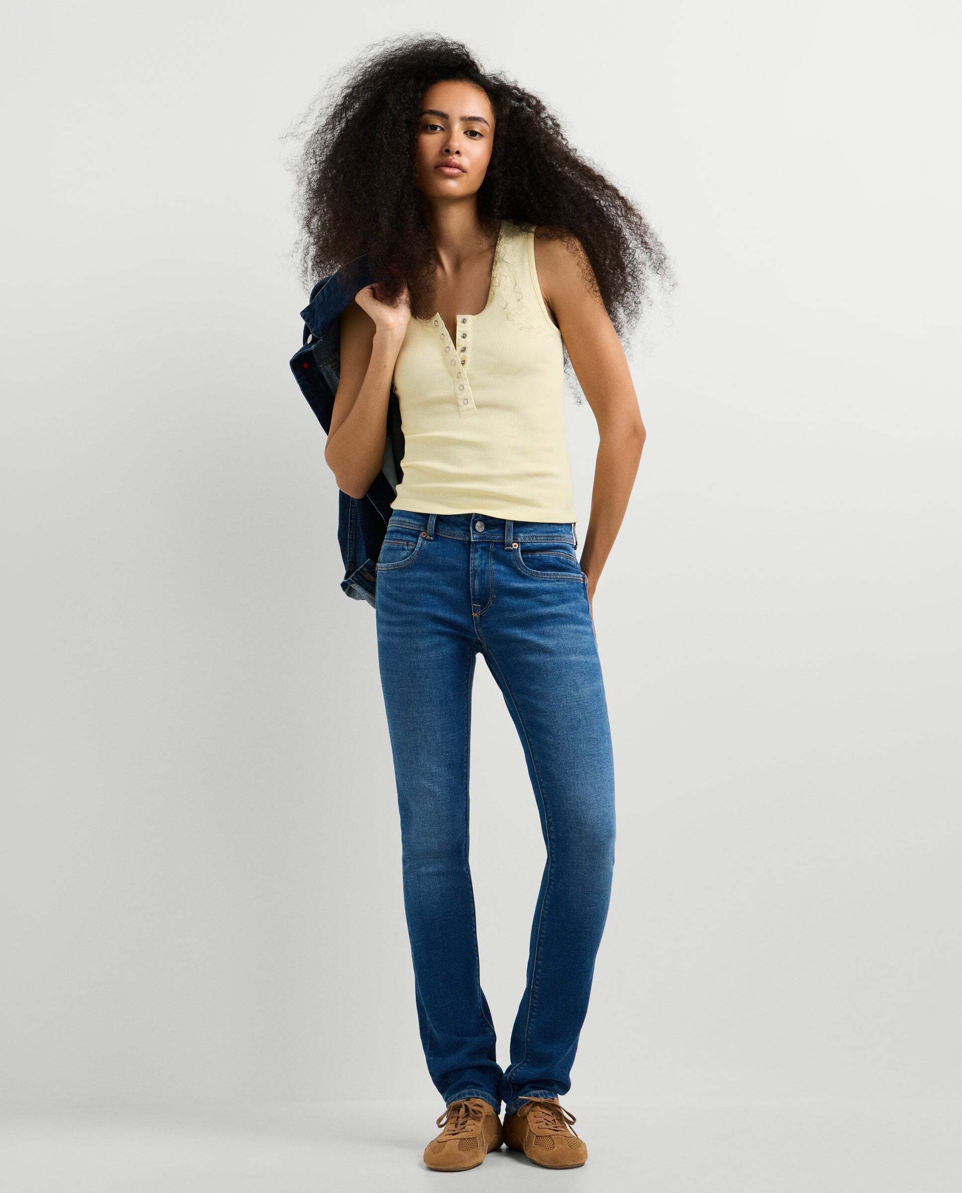 Vaquero de mujer fit slim tiro bajo - Pepe Jeans - Azul Azul-3
