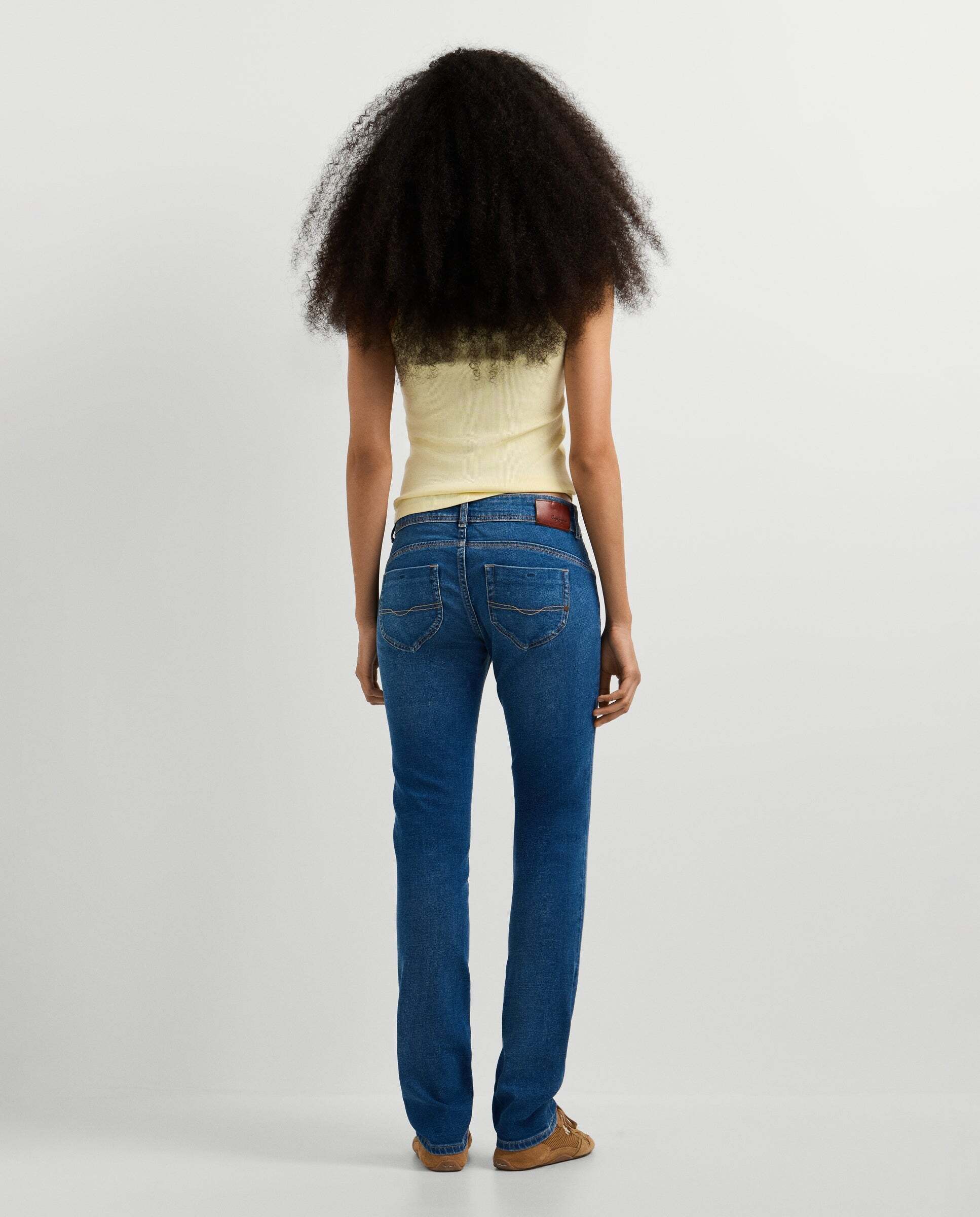 Vaquero de mujer fit slim tiro bajo - Pepe Jeans - Azul Azul-4