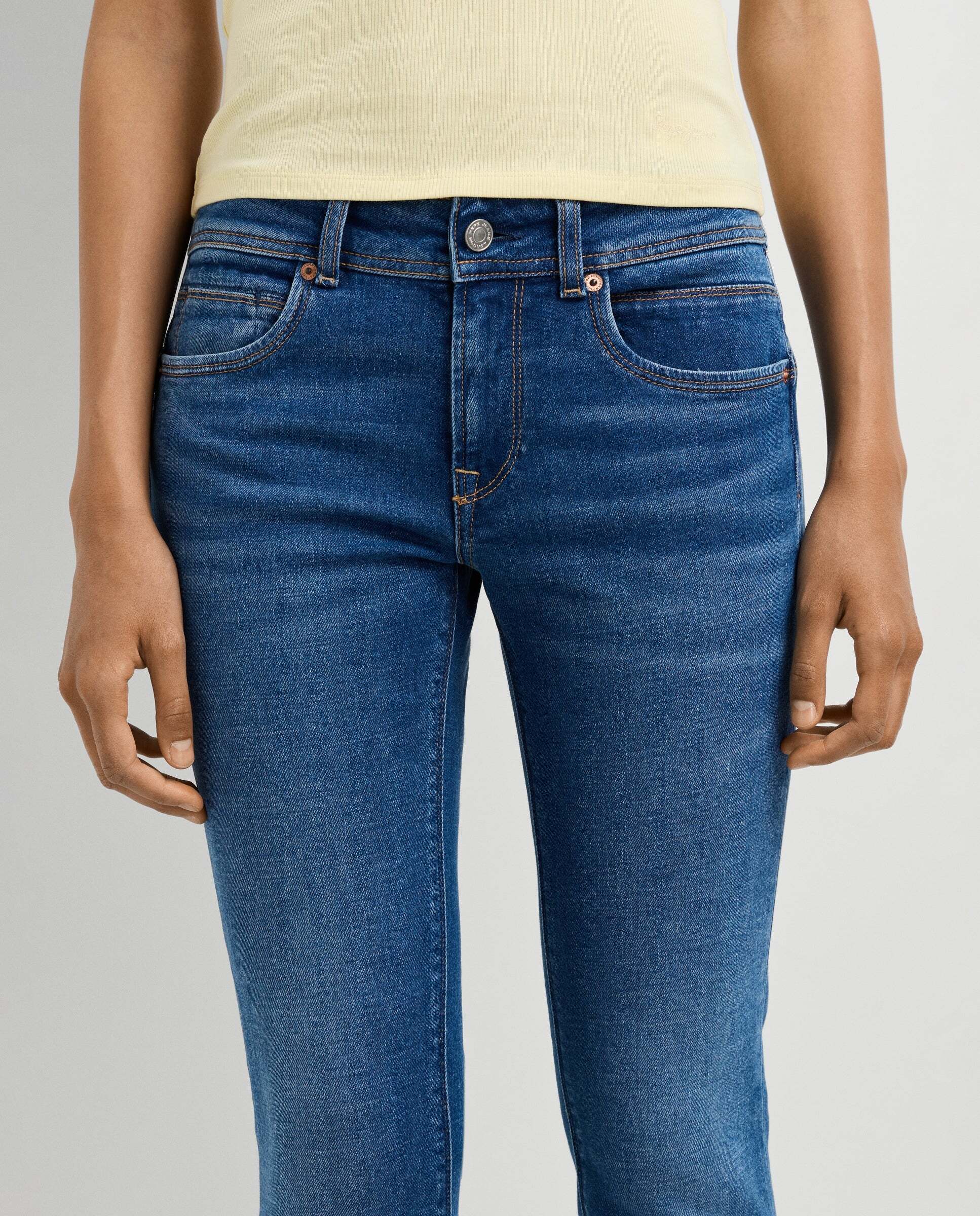 Vaquero de mujer fit slim tiro bajo - Pepe Jeans - Azul Azul-5