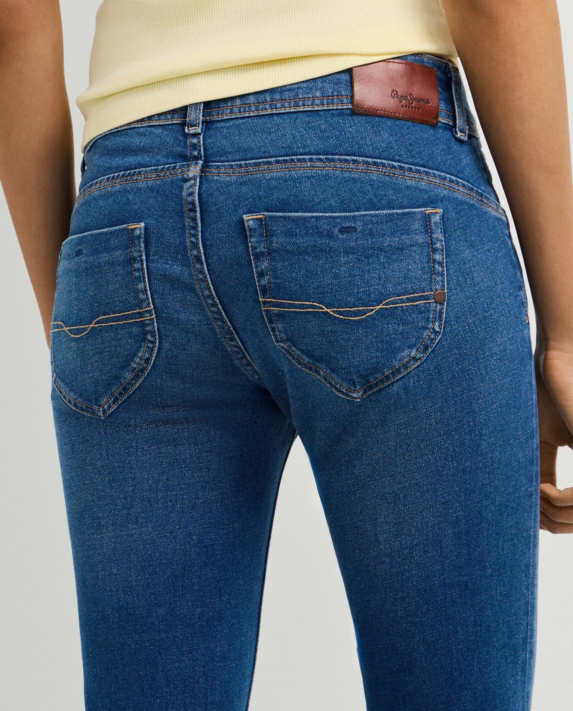 Vaquero de mujer fit slim tiro bajo - Pepe Jeans - Azul Azul-6