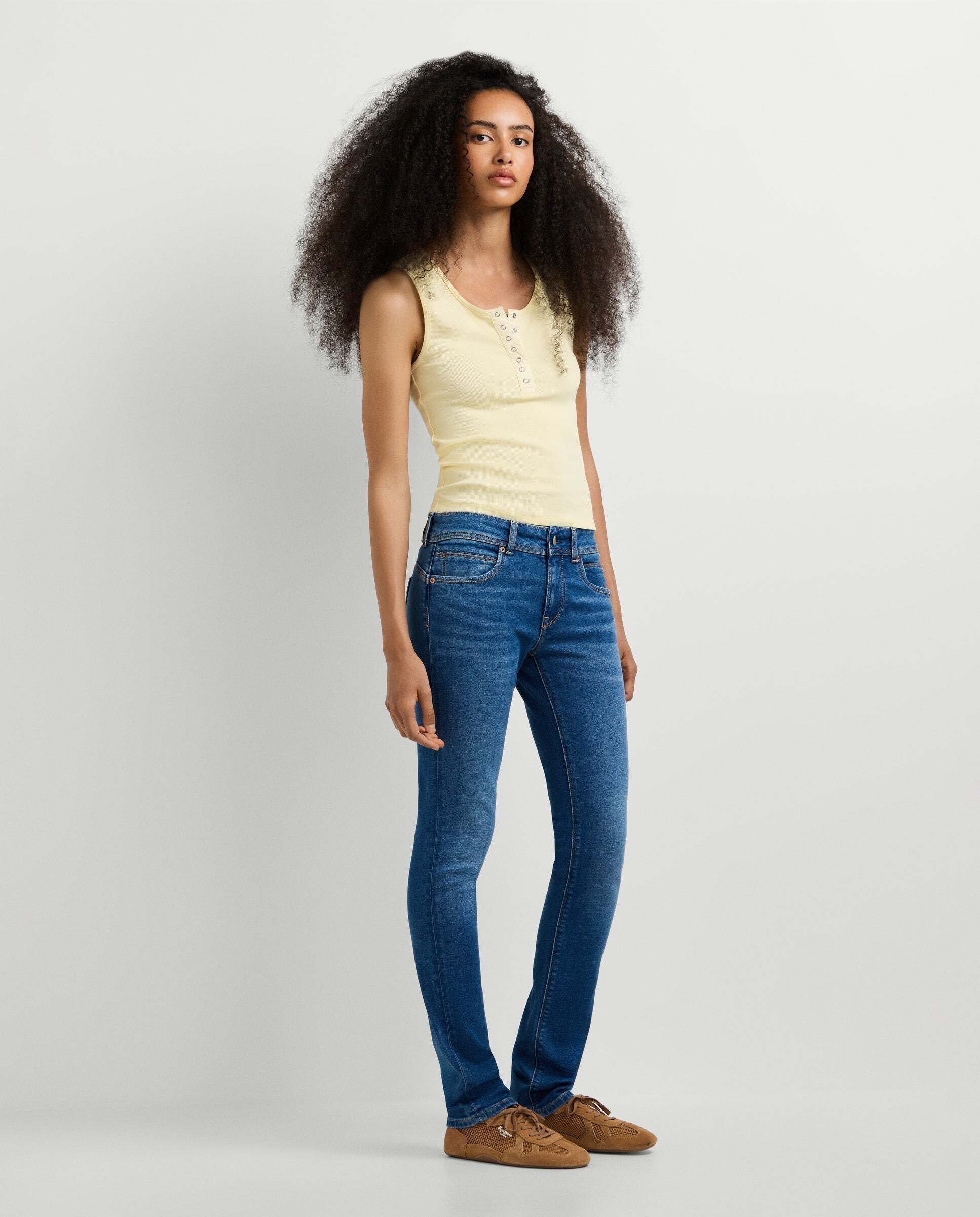 Vaquero de mujer fit slim tiro bajo - Pepe Jeans - Azul Azul-7