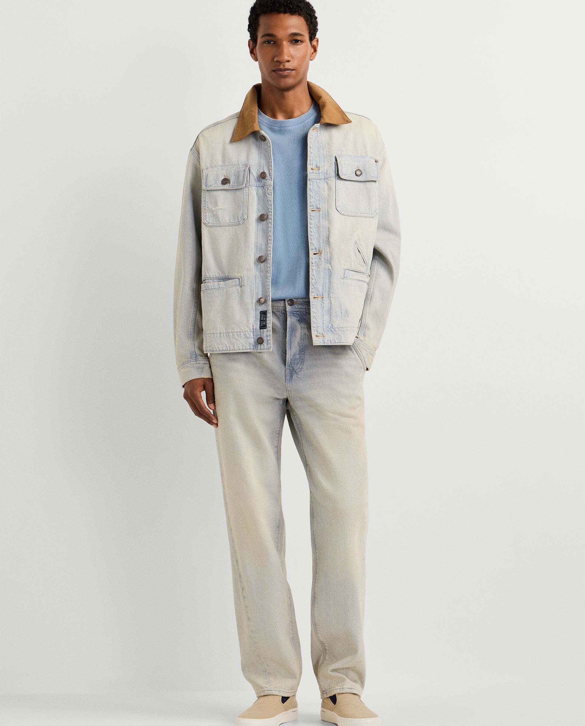 Imagen 1 de Vaquero de hombre fit loose tiro caído Gris