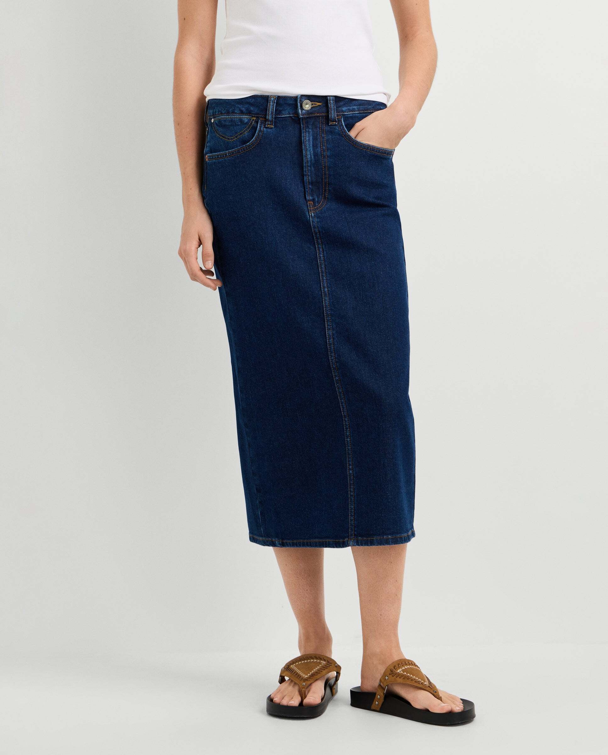 Falda midi de mujer detalles bordados - Pepe Jeans - Rosa Rosa-2