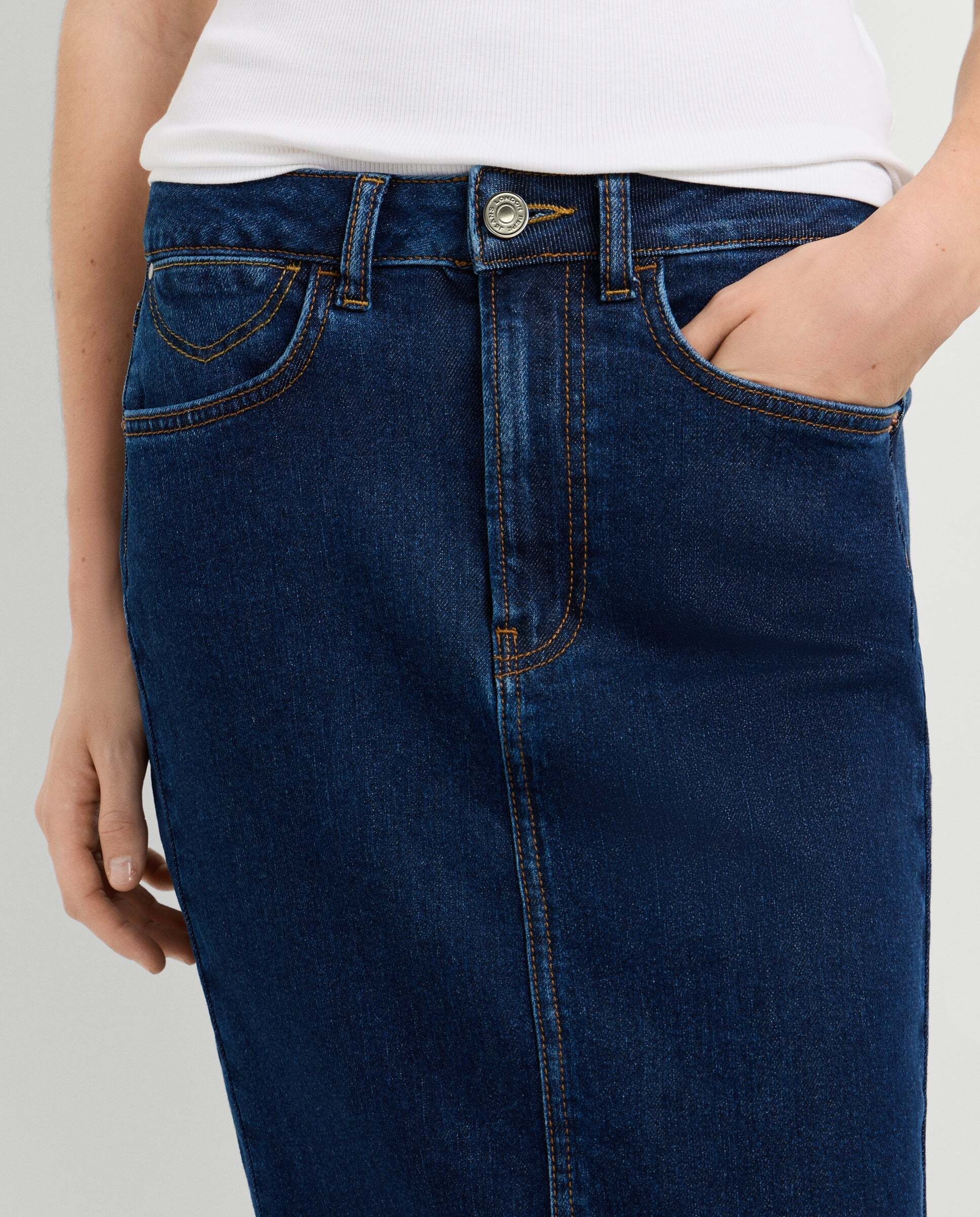 Falda midi de mujer detalles bordados - Pepe Jeans - Rosa Rosa-4