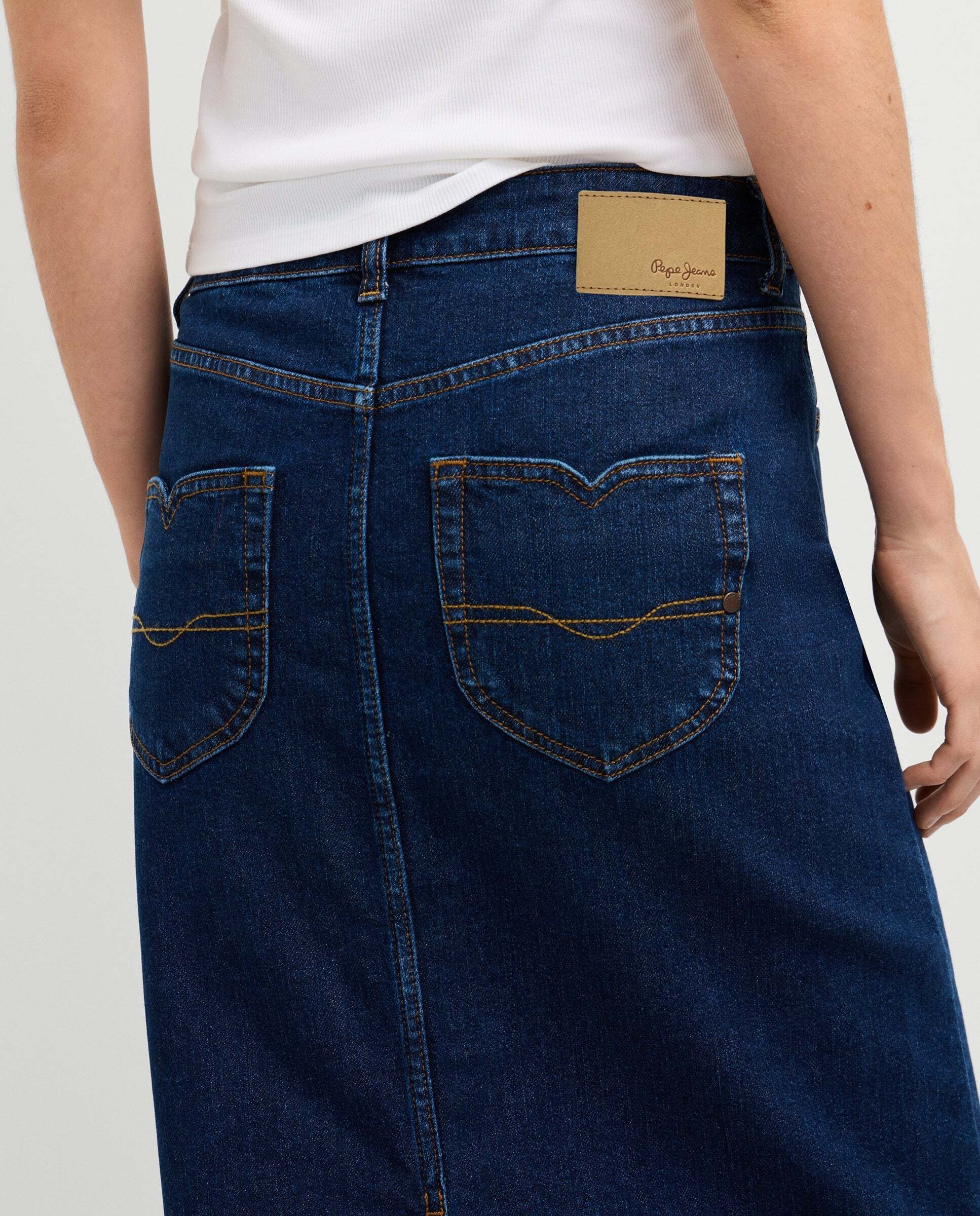 Falda midi de mujer detalles bordados - Pepe Jeans - Rosa Rosa-5