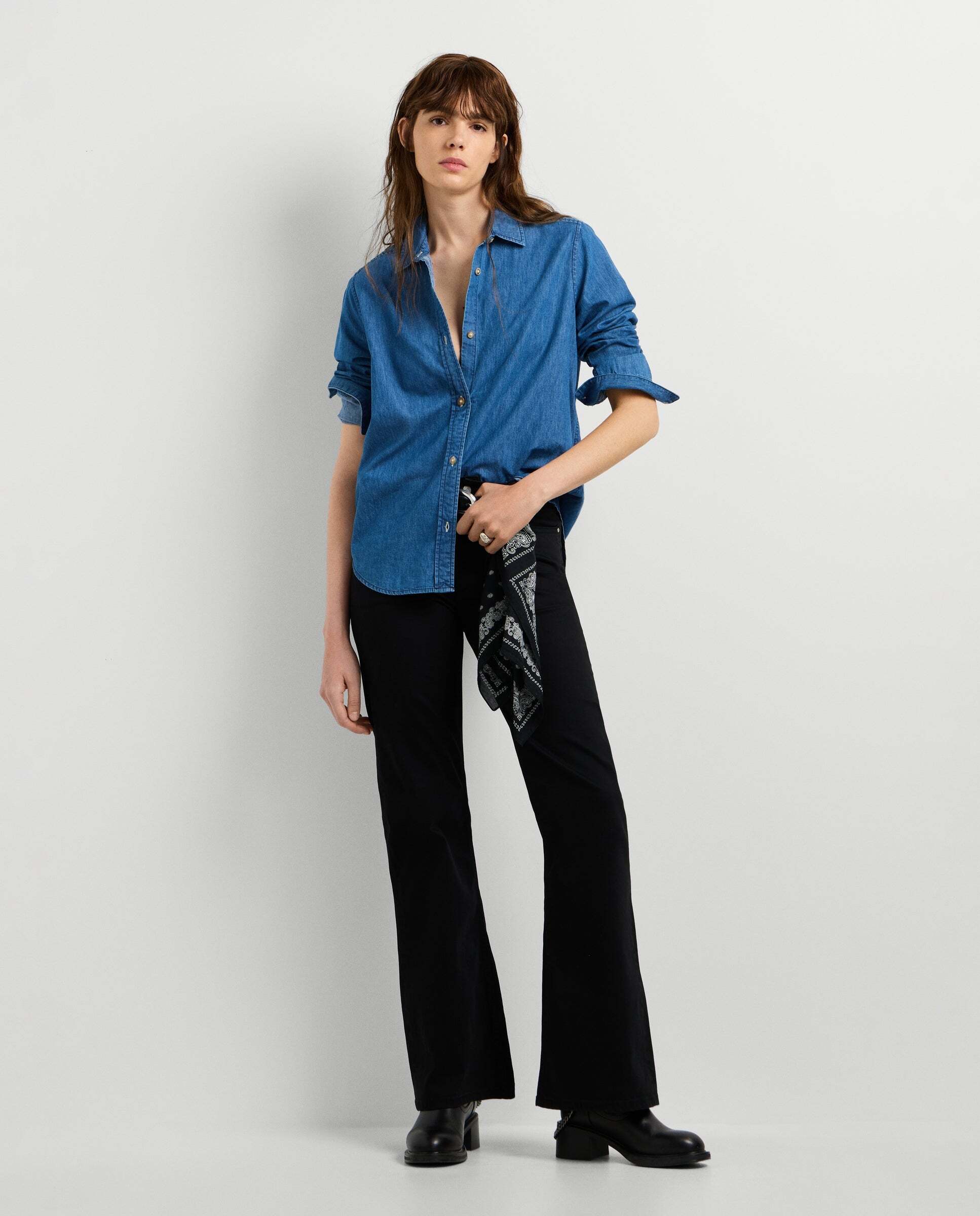 Camisa de mujer denim fit regular - Pepe Jeans - Azul denim Azul denim-2