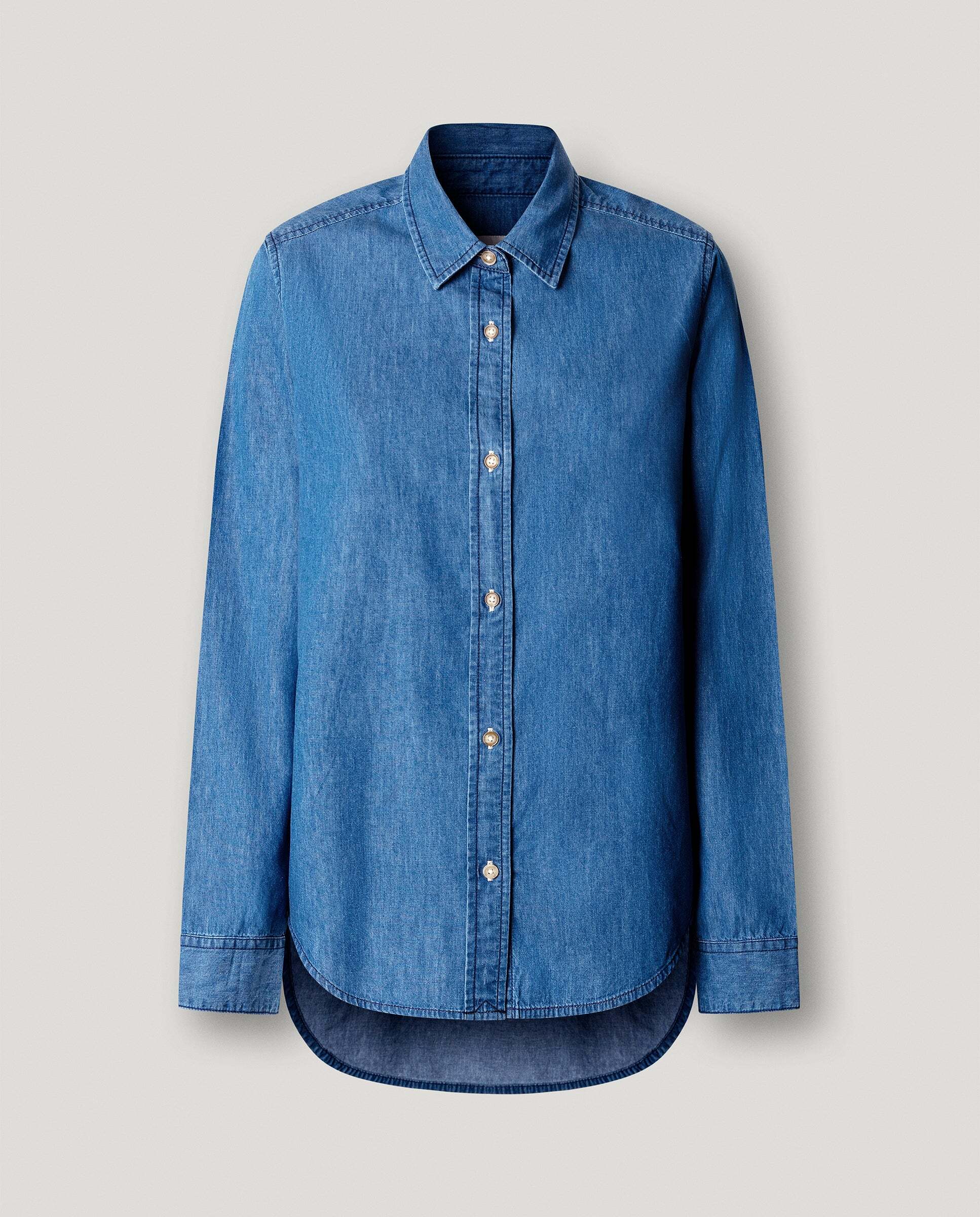 Camisa de mujer denim fit regular - Pepe Jeans - Azul denim Azul denim-6
