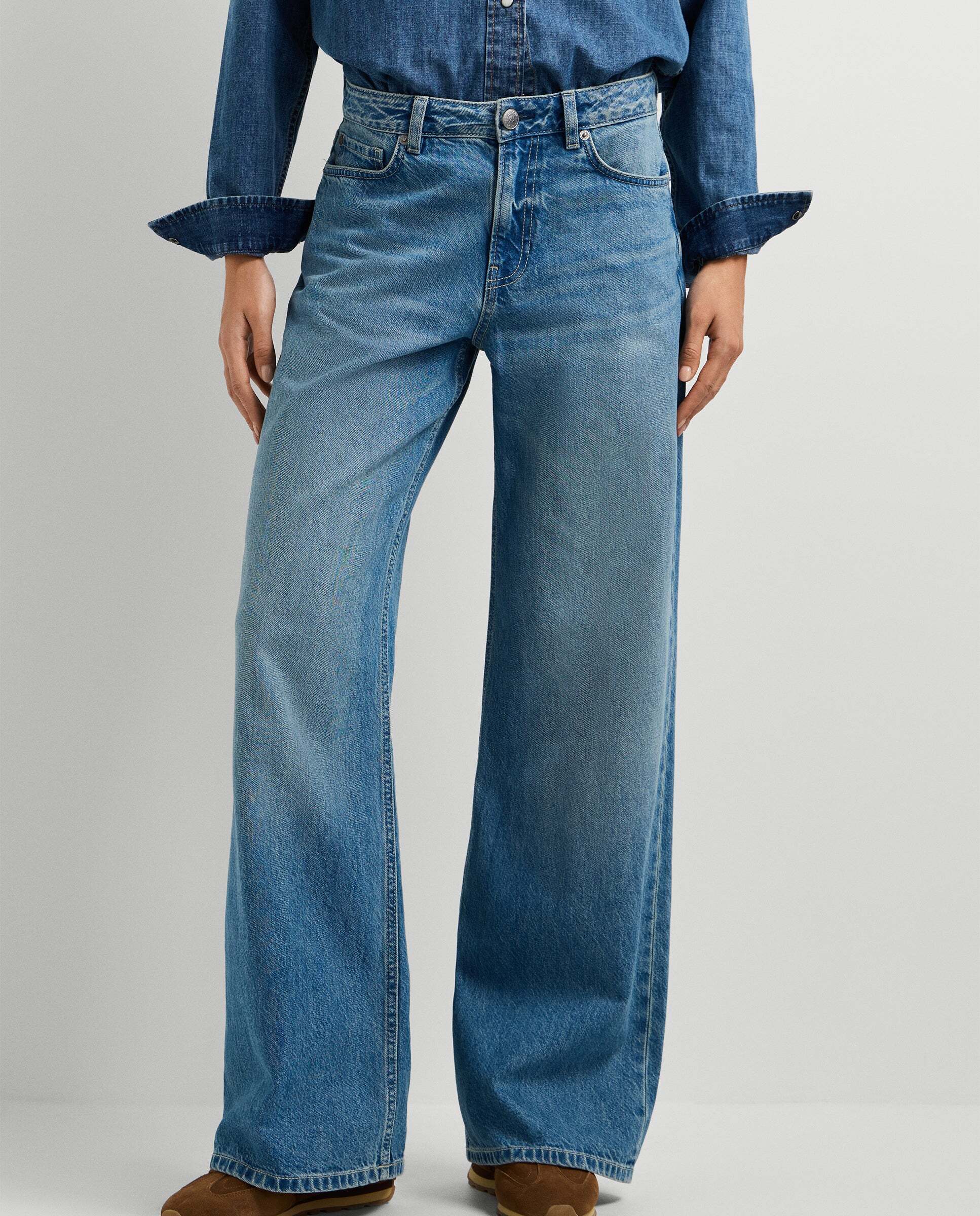 Vaquero de mujer fit wide tiro medio - Pepe Jeans - Azul Azul-2