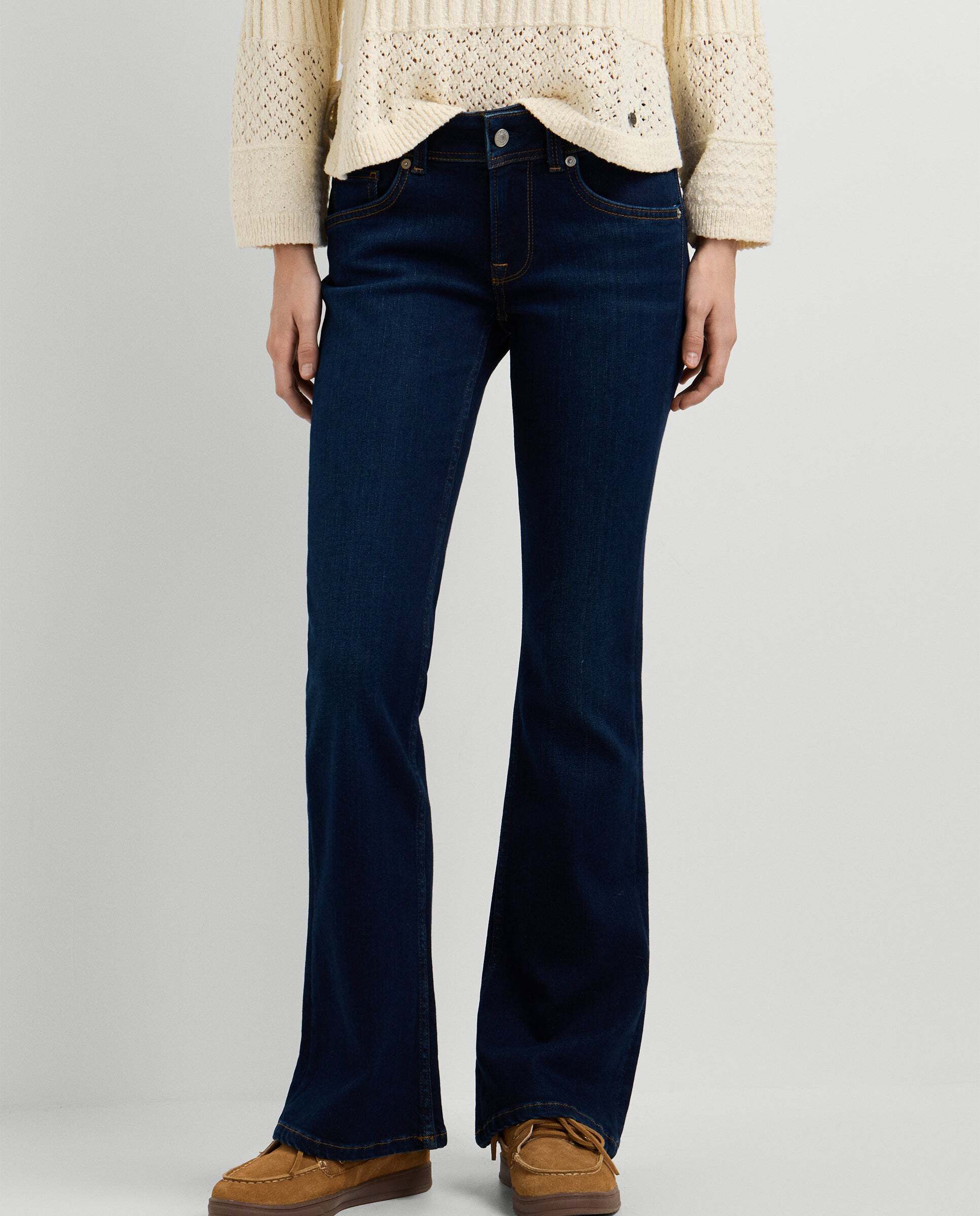 Imagen 2 de Vaquero de mujer fit flare tiro bajo - Pepe Jeans - Azul oscuro Azul oscuro