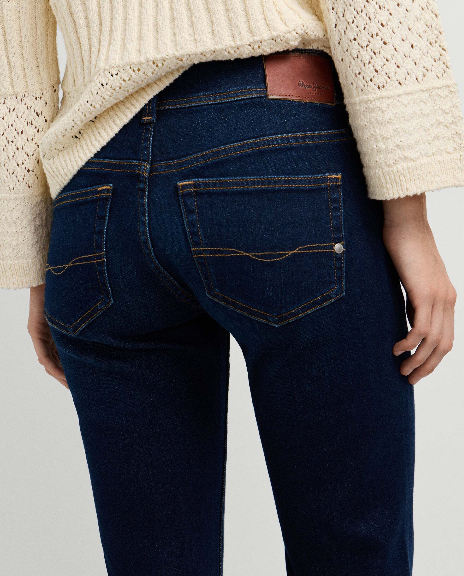 Imagen 6 de Vaquero de mujer fit flare tiro bajo - Pepe Jeans - Azul oscuro Azul oscuro