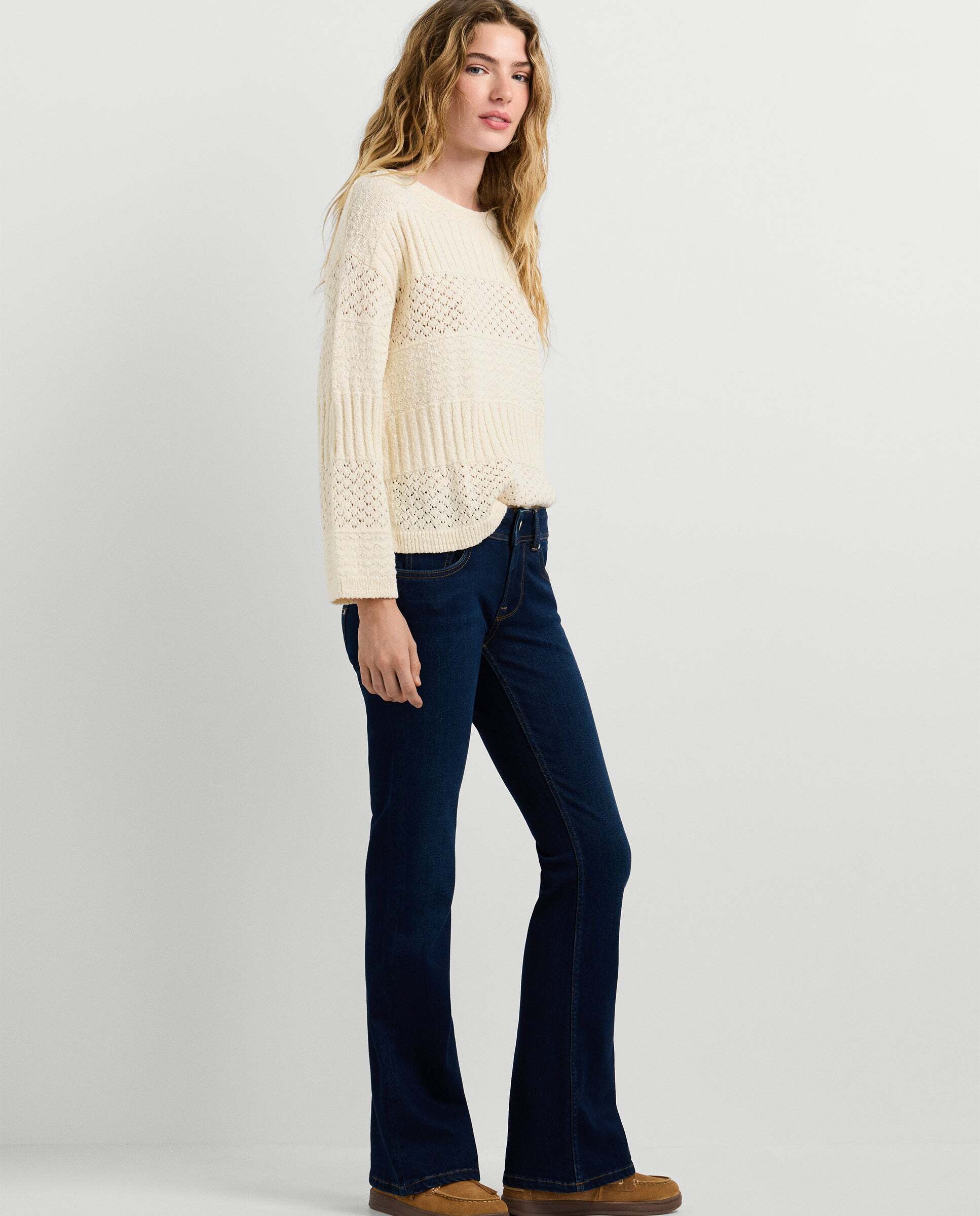 Imagen 7 de Vaquero de mujer fit flare tiro bajo - Pepe Jeans - Azul oscuro Azul oscuro