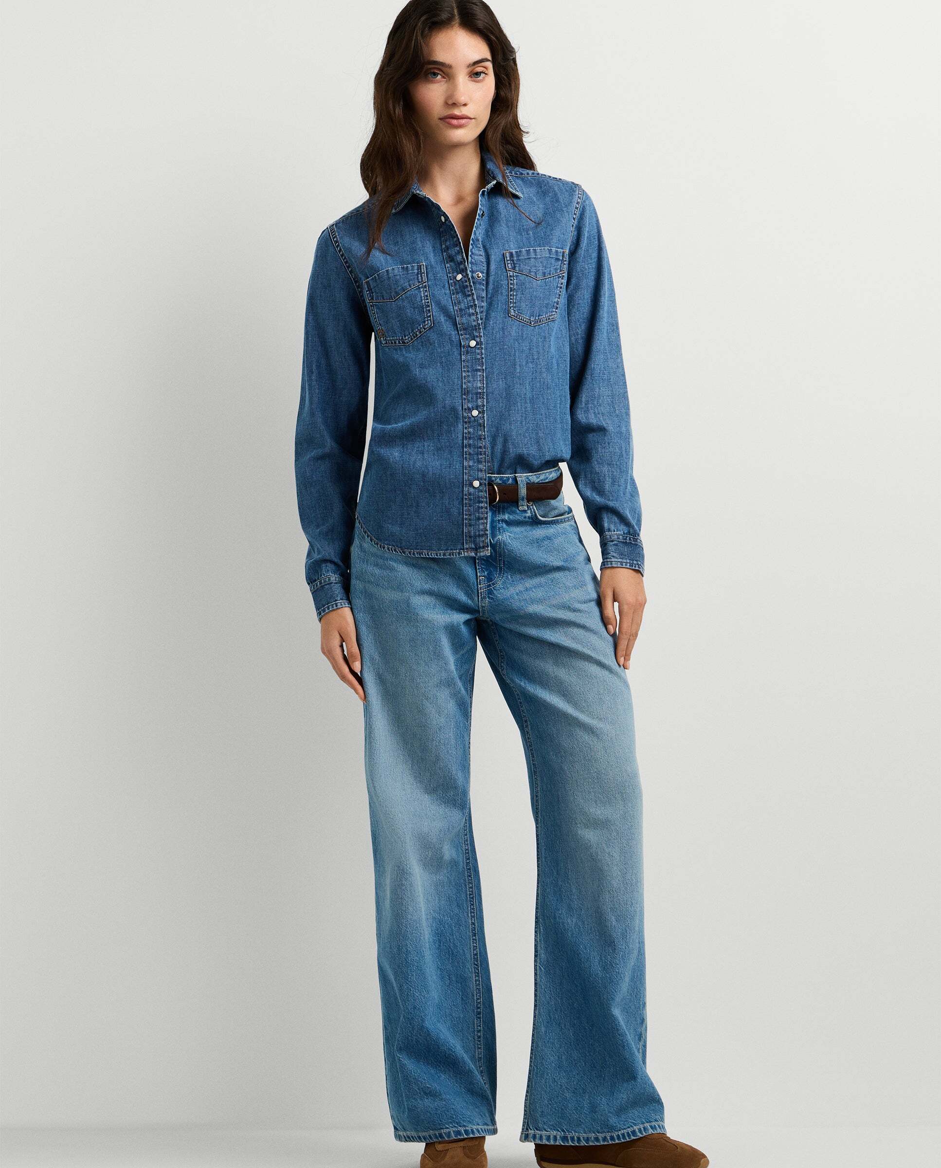 Imagen 2 de Camisa vaquera de mujer fit regular - Pepe Jeans - Azul denim Azul denim