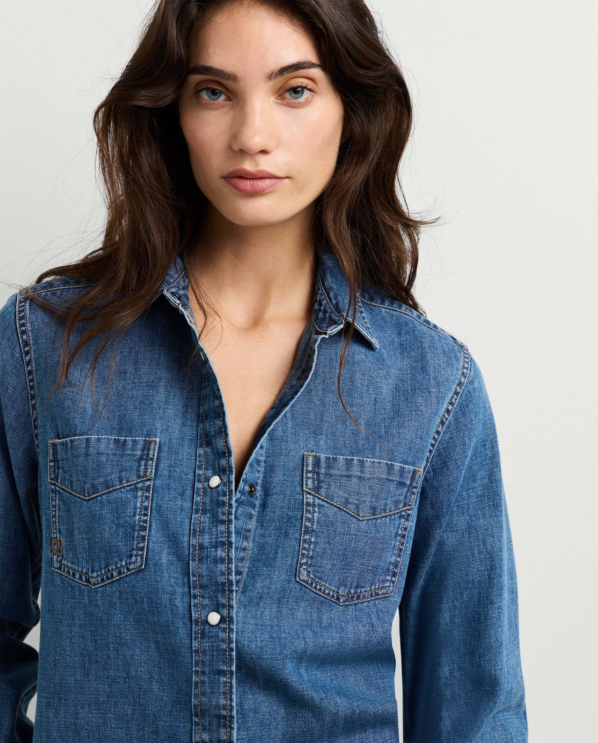 Imagen 4 de Camisa vaquera de mujer fit regular - Pepe Jeans - Azul denim Azul denim