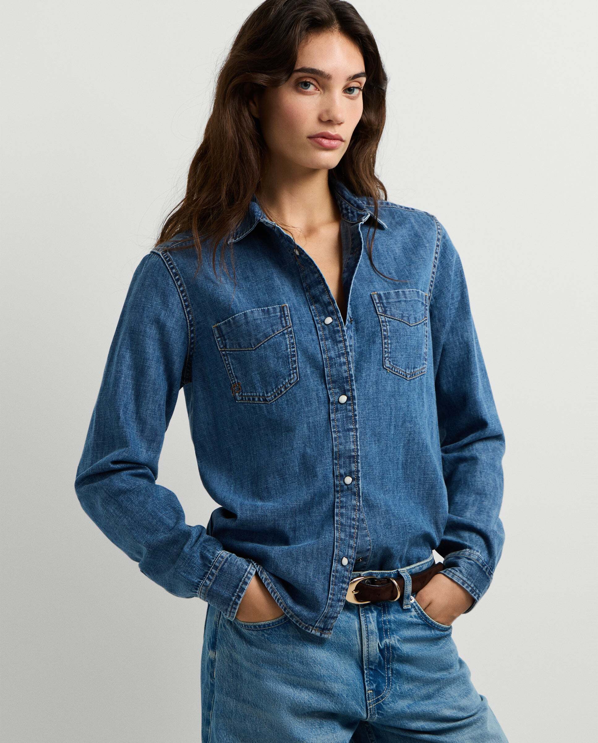 Imagen 6 de Camisa vaquera de mujer fit regular - Pepe Jeans - Azul denim Azul denim