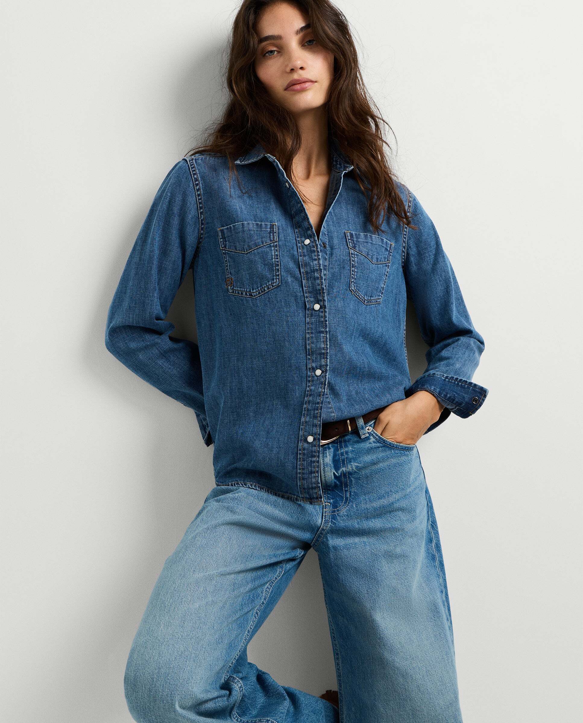 Imagen 7 de Camisa vaquera de mujer fit regular - Pepe Jeans - Azul denim Azul denim