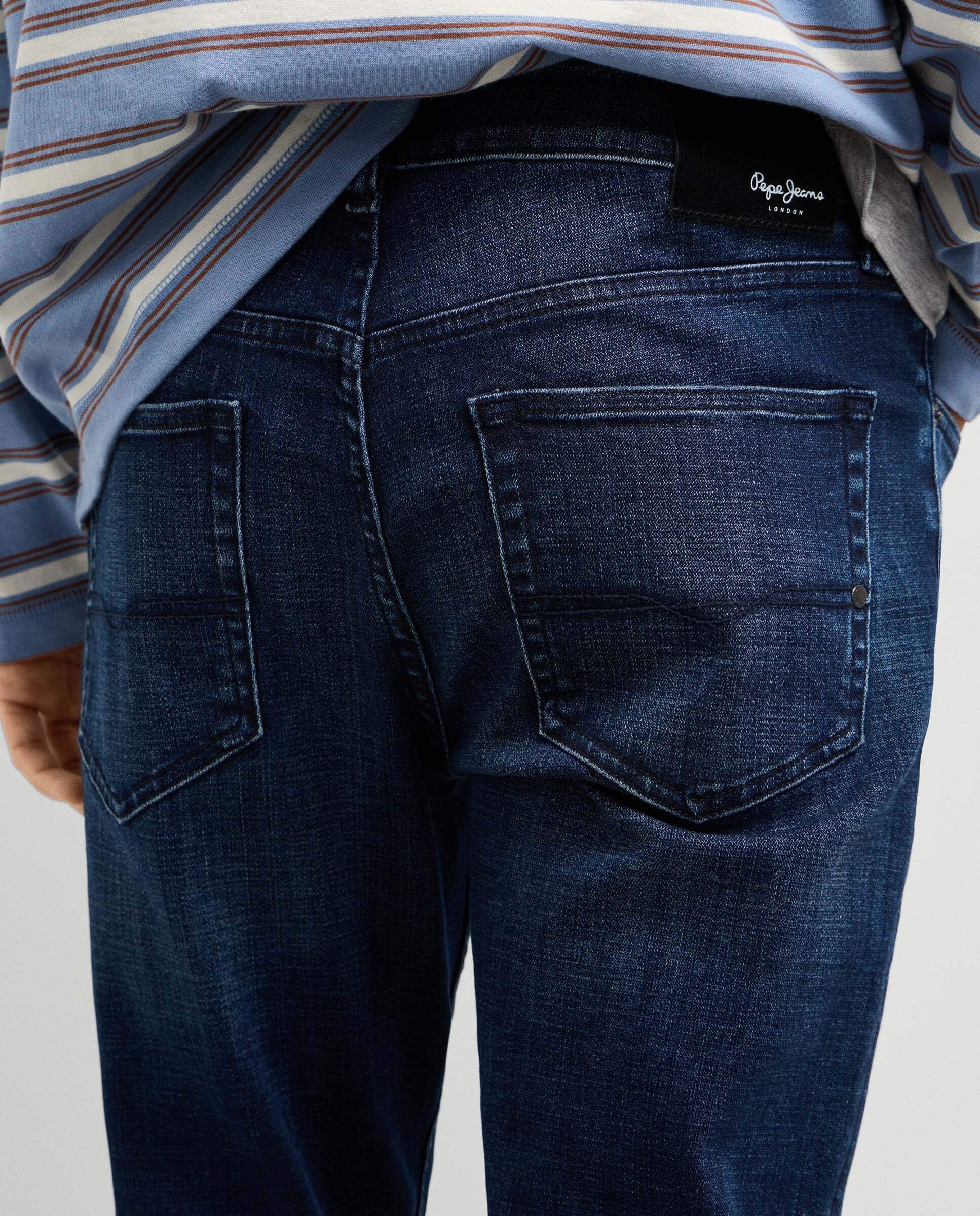 Vaquero de hombre fit taper tiro regular - Pepe Jeans - Azul oscuro Azul oscuro-4