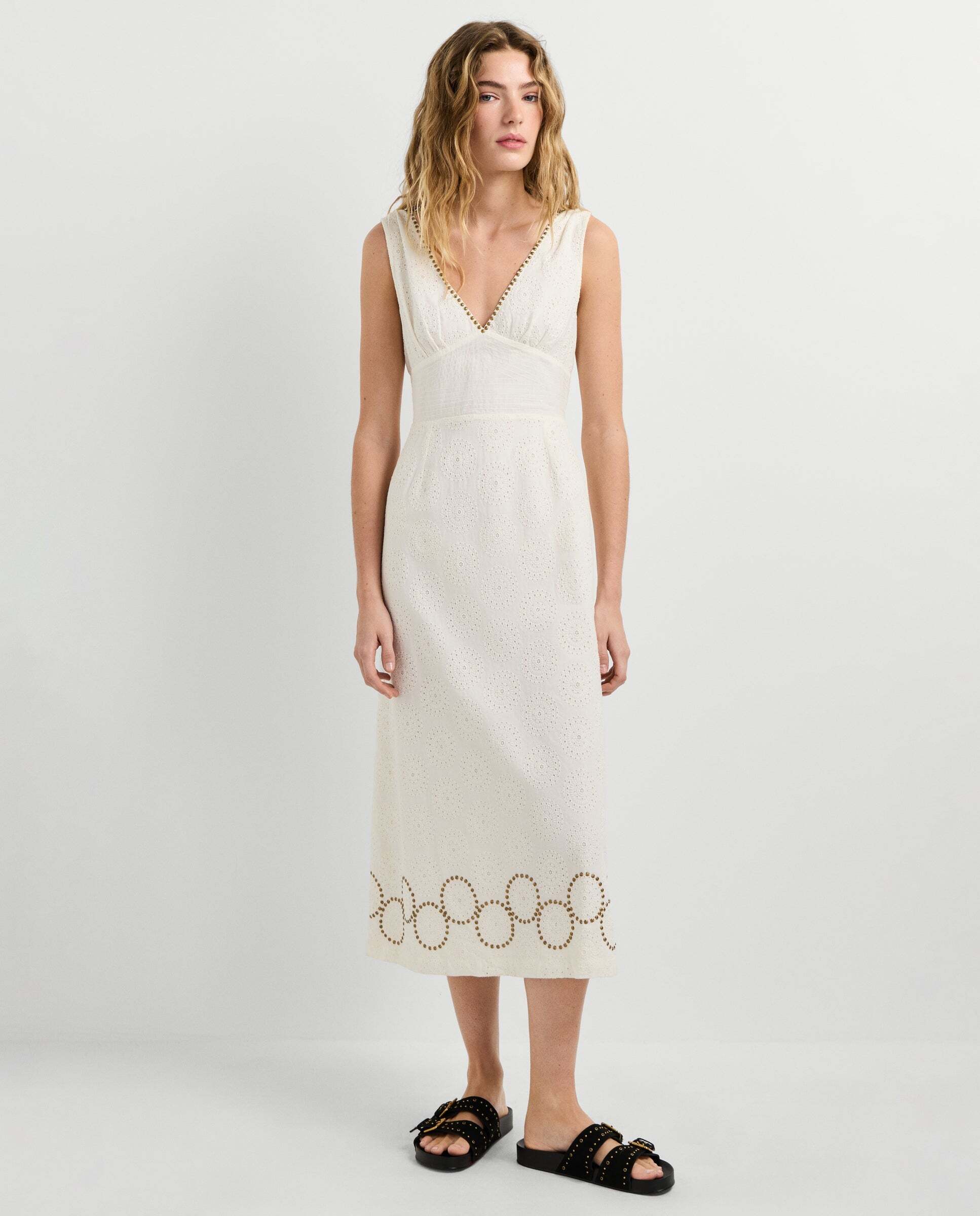 Imagen 2 de Vestido largo de mujer con detalles calados - Pepe Jeans - Blanco Blanco