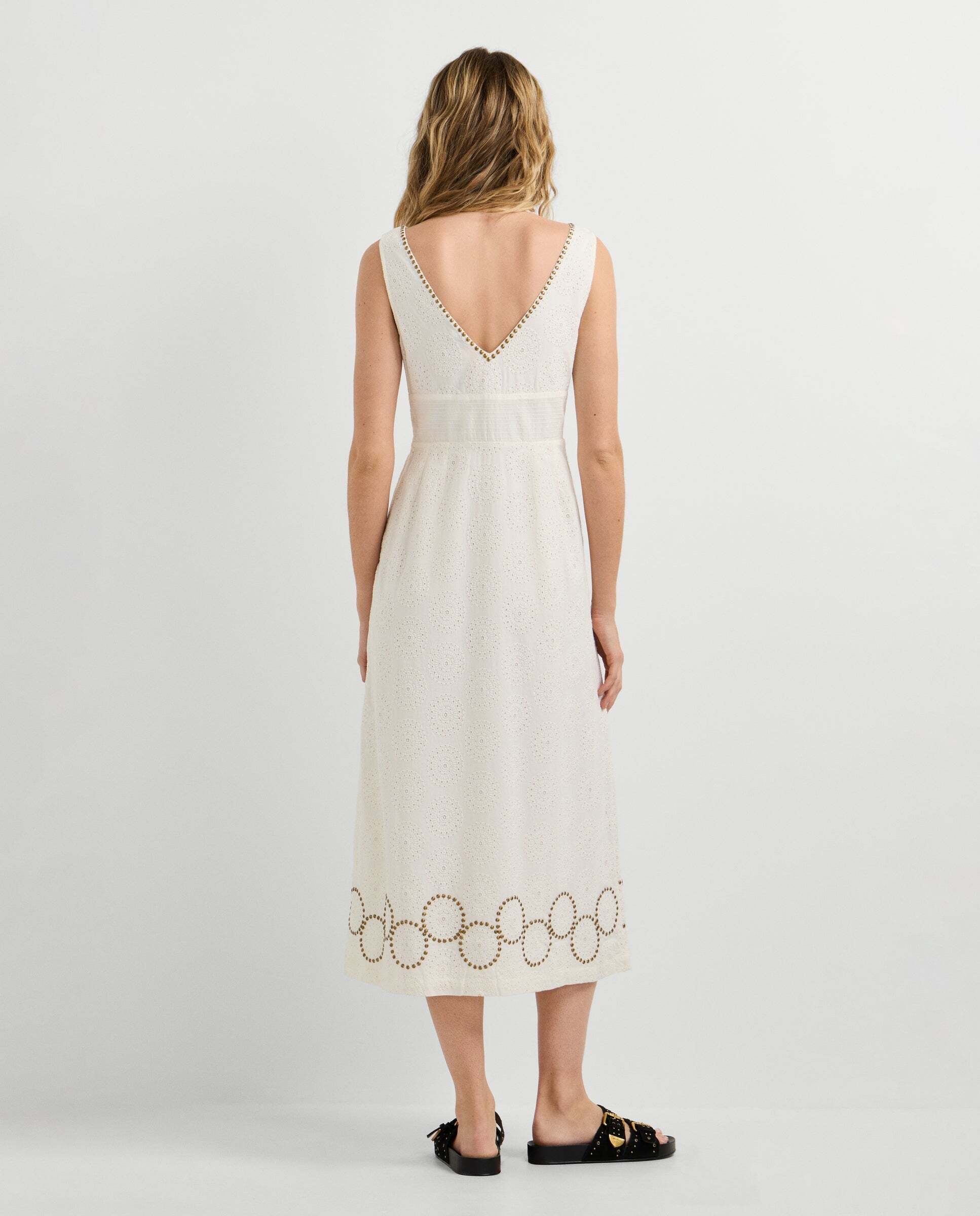 Imagen 3 de Vestido largo de mujer con detalles calados - Pepe Jeans - Blanco Blanco