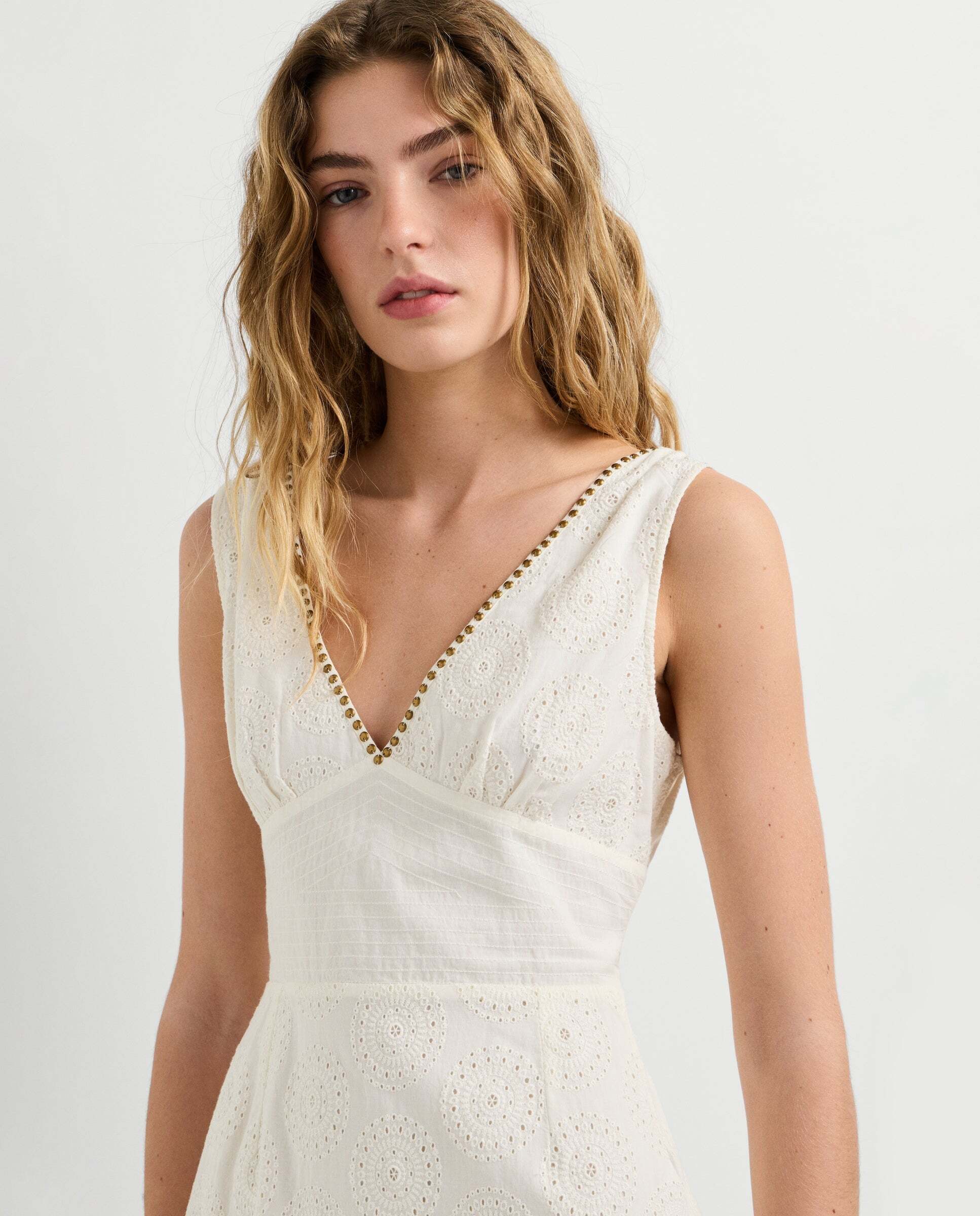 Imagen 4 de Vestido largo de mujer con detalles calados - Pepe Jeans - Blanco Blanco