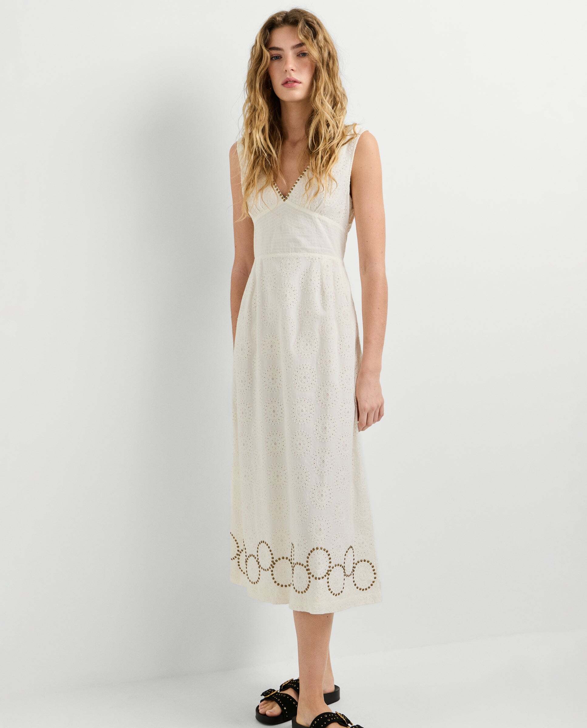 Imagen 7 de Vestido largo de mujer con detalles calados - Pepe Jeans - Blanco Blanco