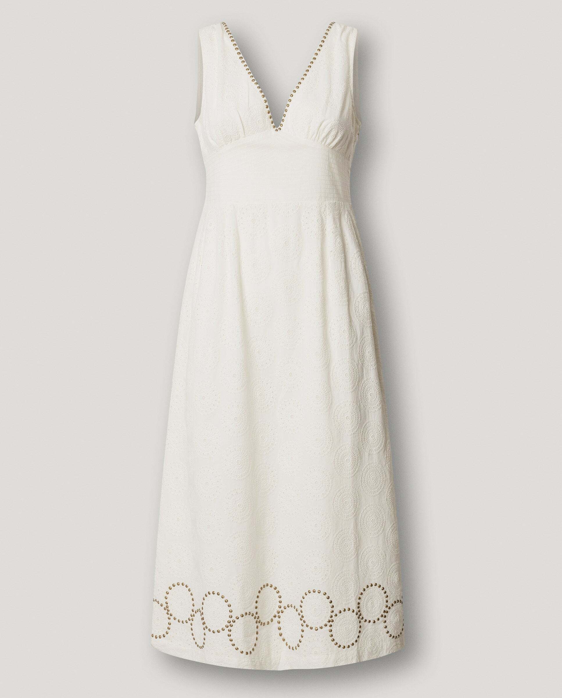 Imagen 9 de Vestido largo de mujer con detalles calados - Pepe Jeans - Blanco Blanco