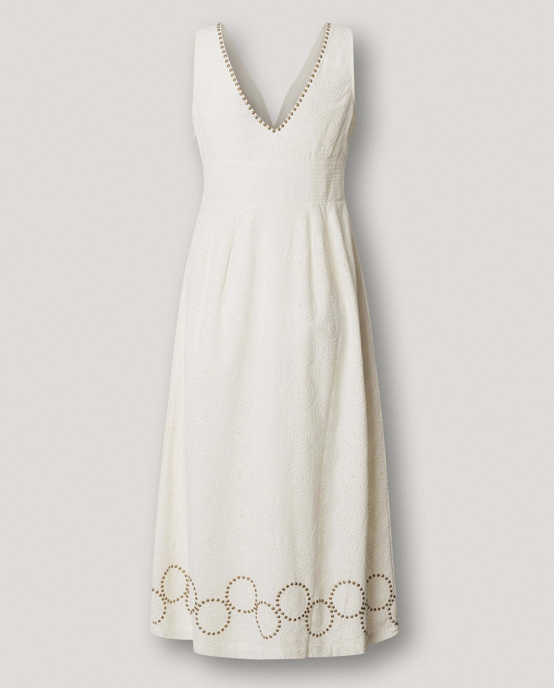 Imagen 8 de Vestido largo de mujer con detalles calados - Pepe Jeans - Blanco Blanco
