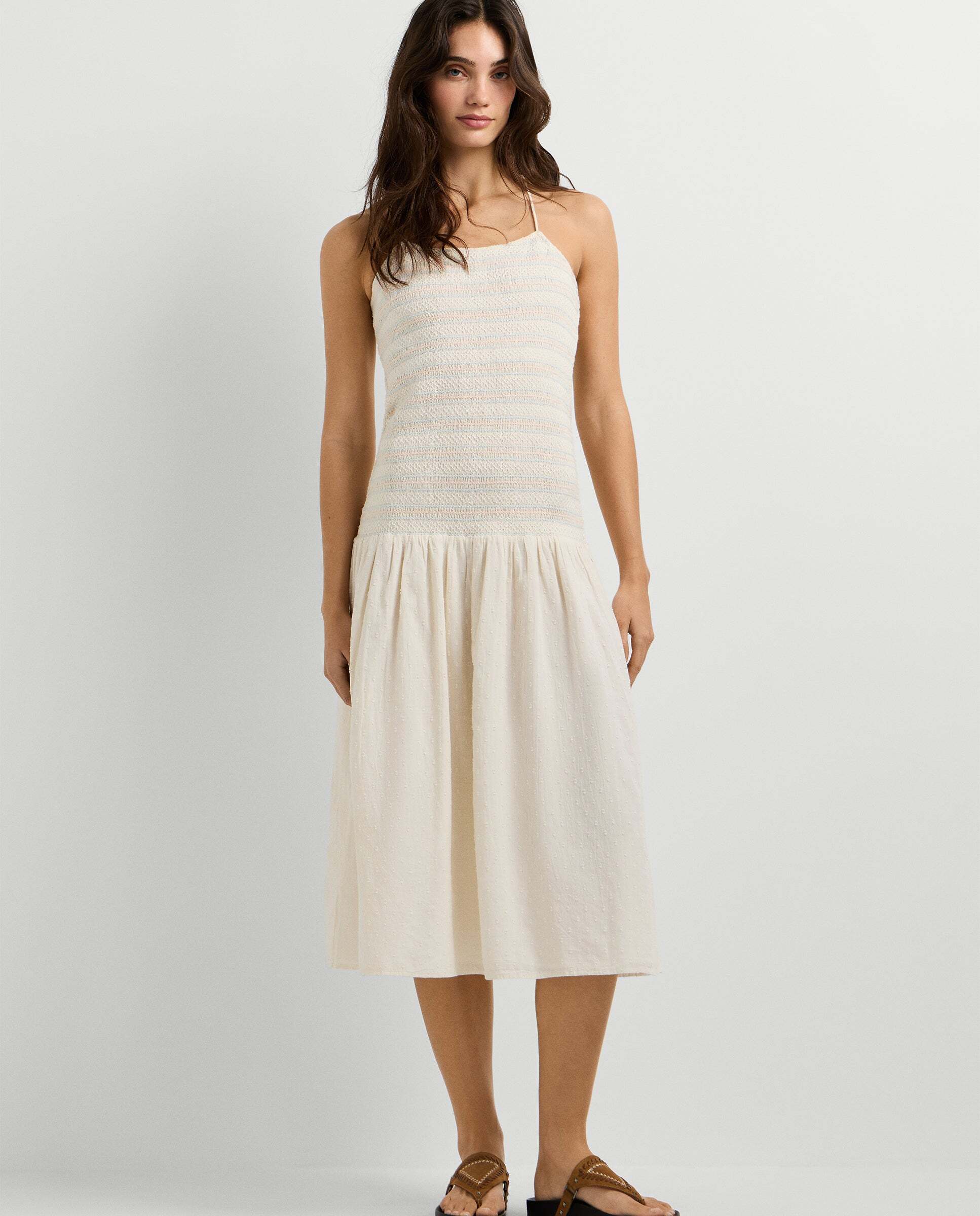 Vestido midi de mujer de tirantes - Pepe Jeans - Blanco Blanco-2