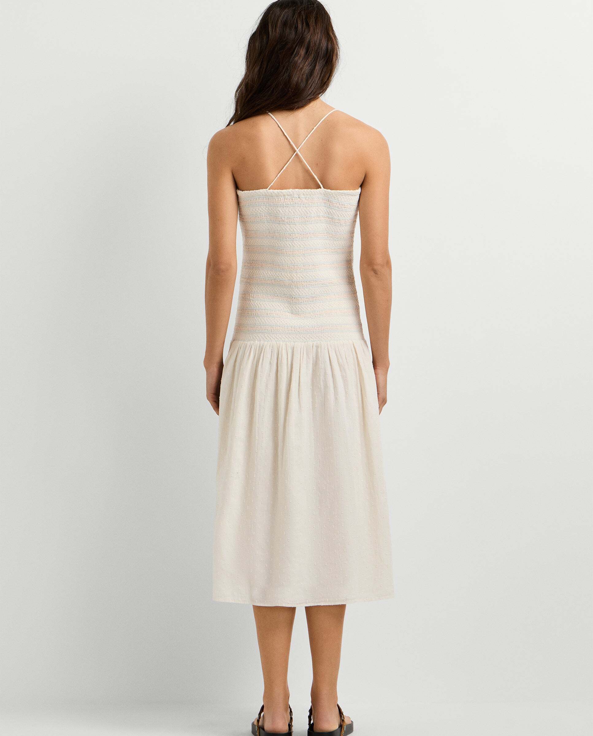 Vestido midi de mujer de tirantes - Pepe Jeans - Blanco Blanco-3