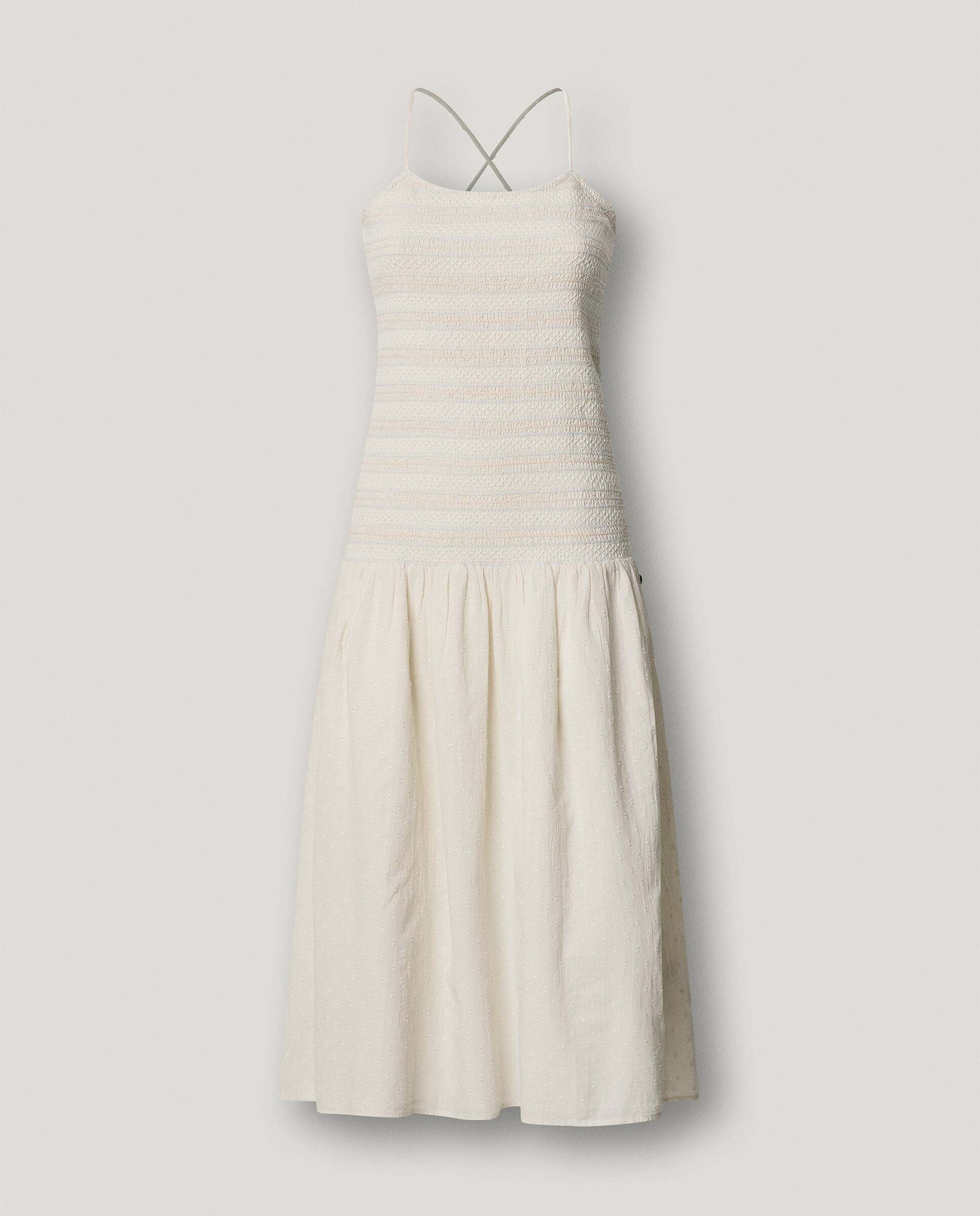 Vestido midi de mujer de tirantes - Pepe Jeans - Blanco Blanco-10