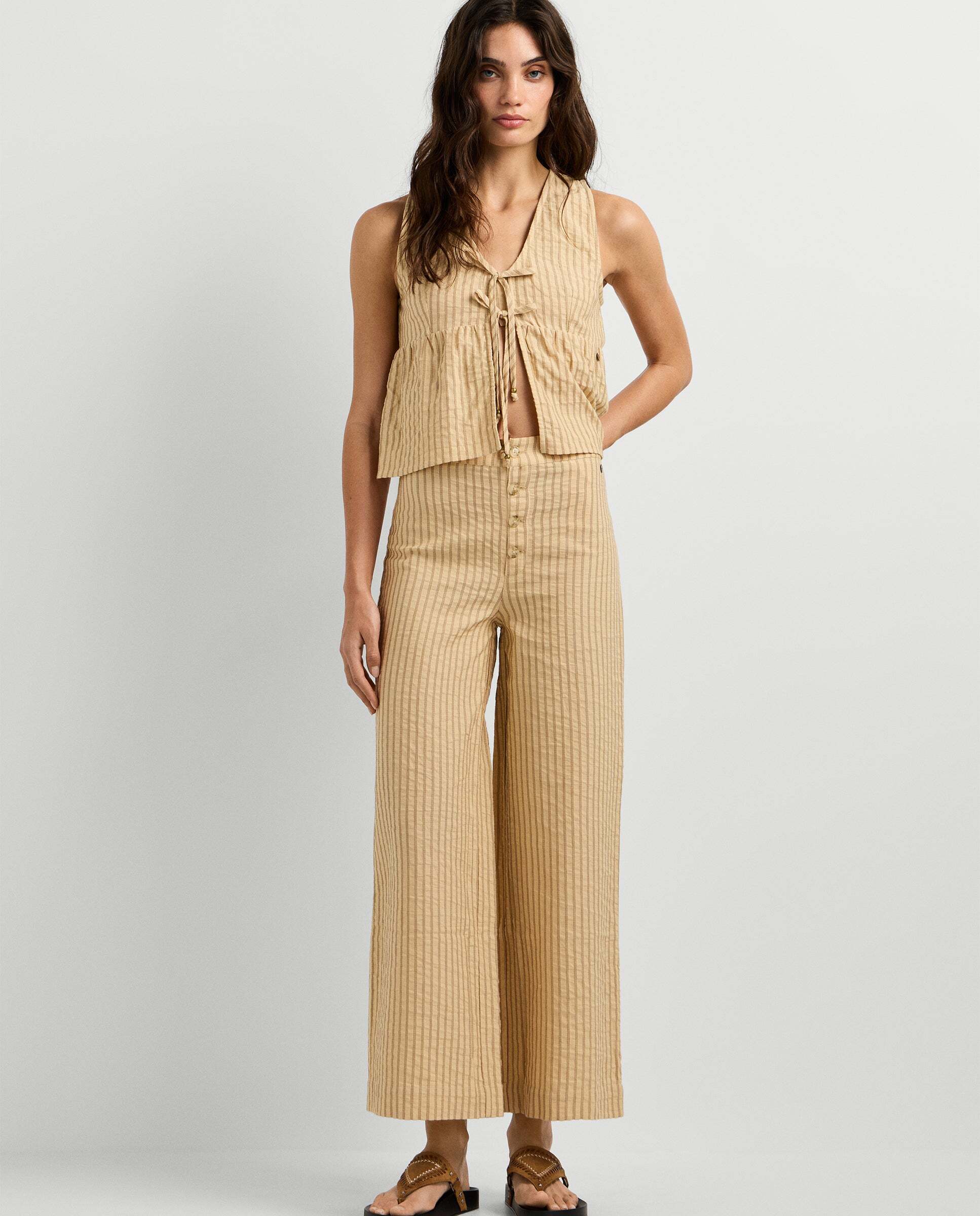 Pepe Jeans - Pantalón de mujer de sarga con lino.