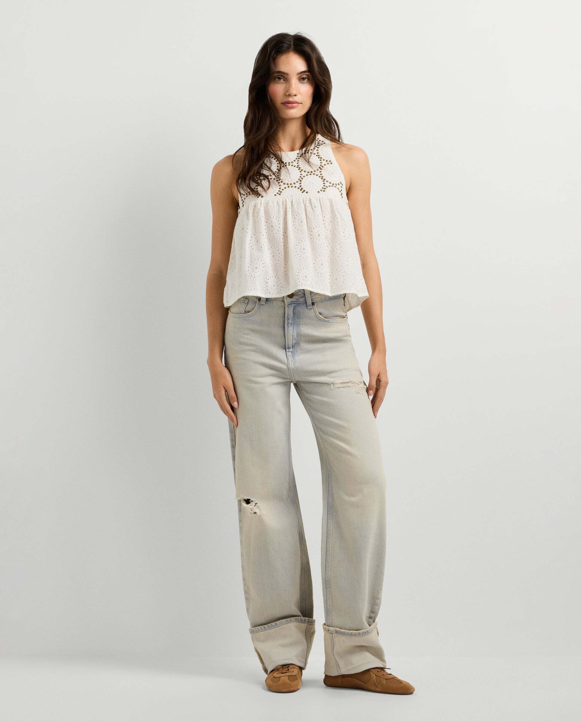 Imagen 2 de Blusa de mujer con detalles calados - Pepe Jeans - Blanco Blanco