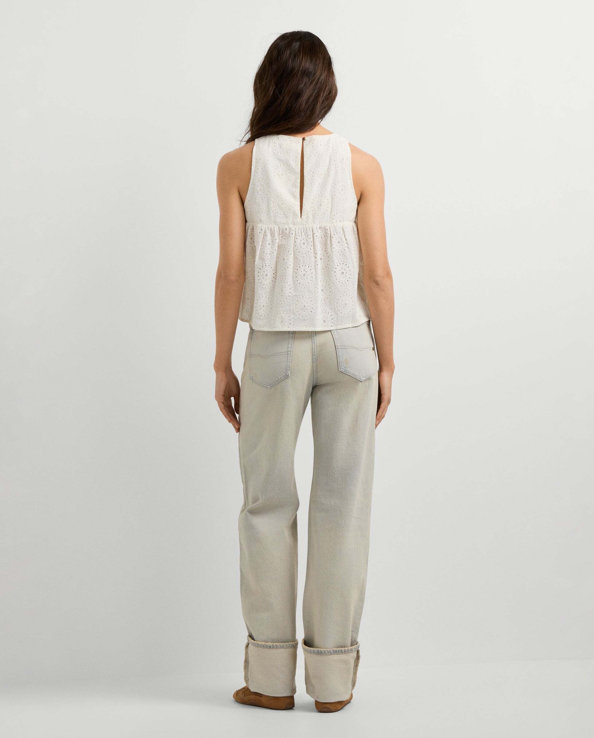 Imagen 3 de Blusa de mujer con detalles calados - Pepe Jeans - Blanco Blanco