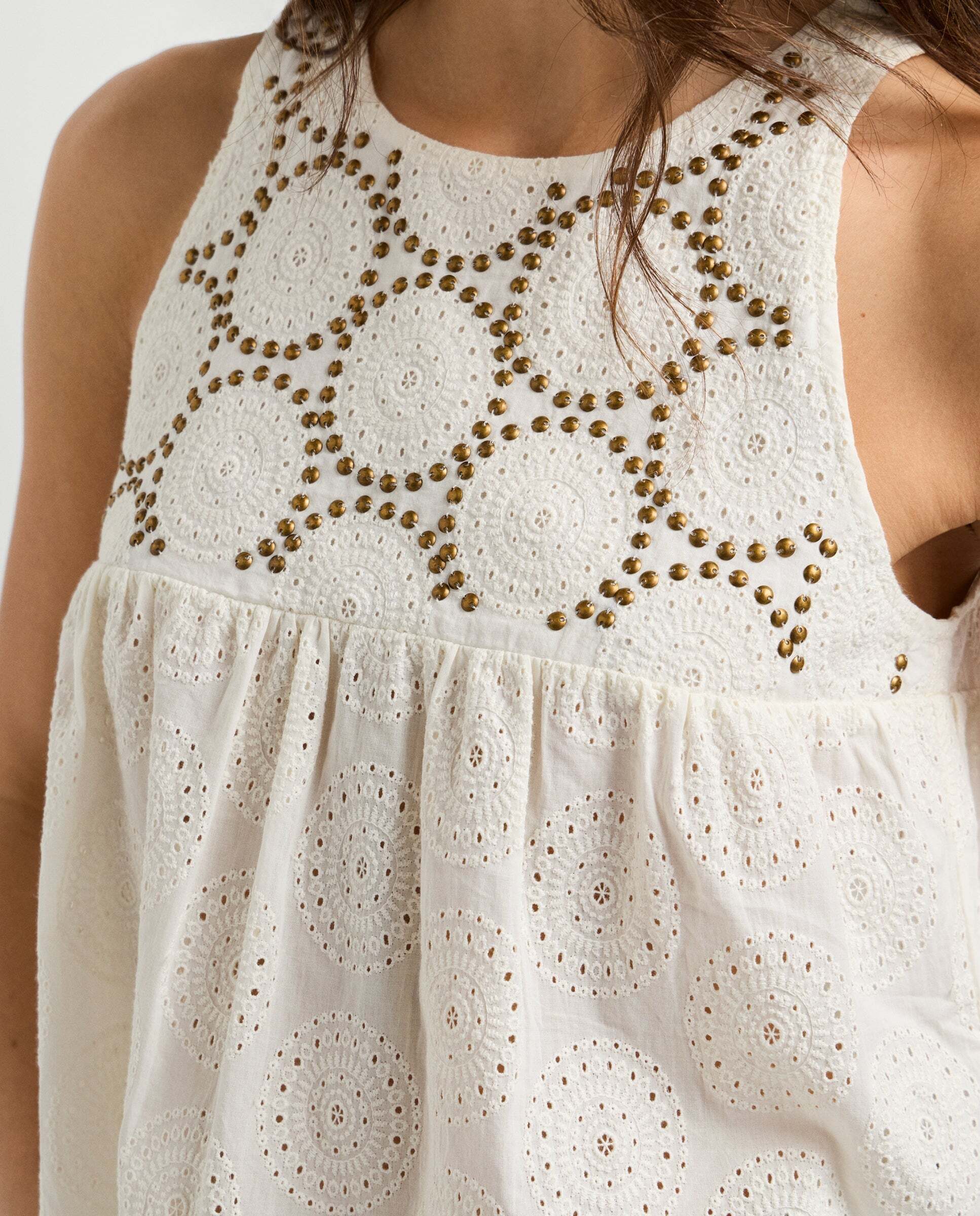 Imagen 5 de Blusa de mujer con detalles calados - Pepe Jeans - Blanco Blanco