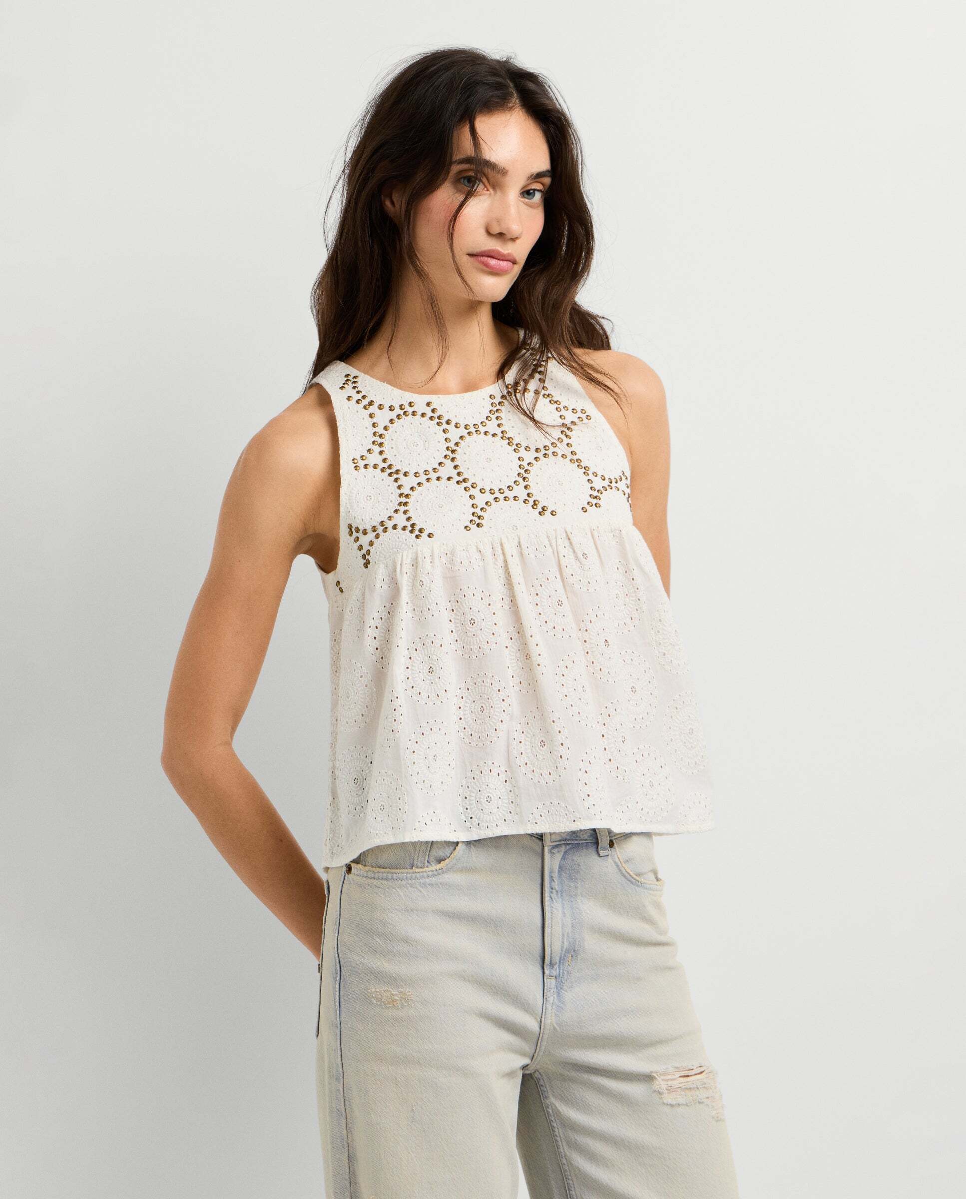 Imagen 6 de Blusa de mujer con detalles calados - Pepe Jeans - Blanco Blanco
