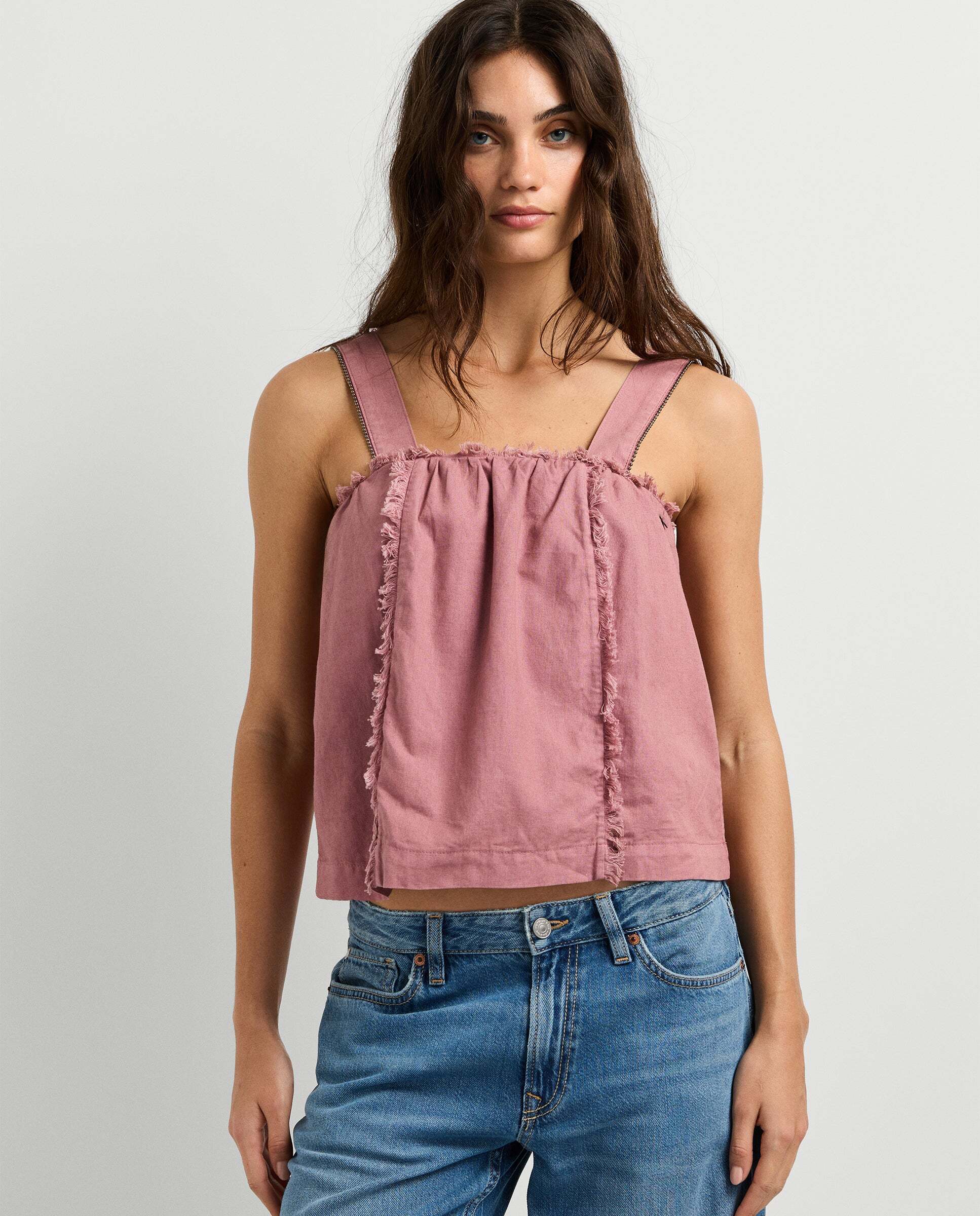 Pepe Jeans - Top de mujer tirantes detalles deshilachados.