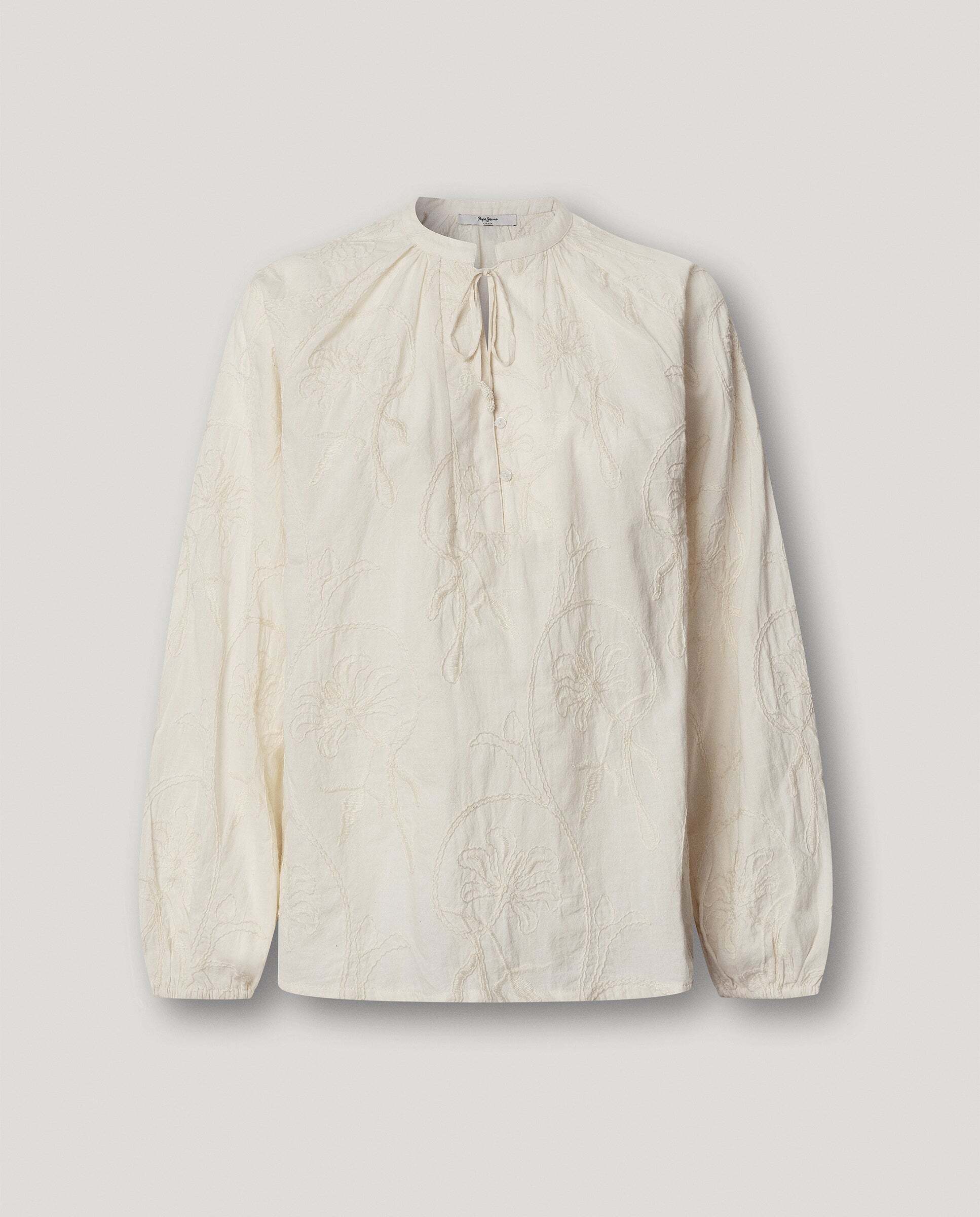Imagen 9 de Blusa de mujer con bordados florales - Pepe Jeans - Blanco Blanco