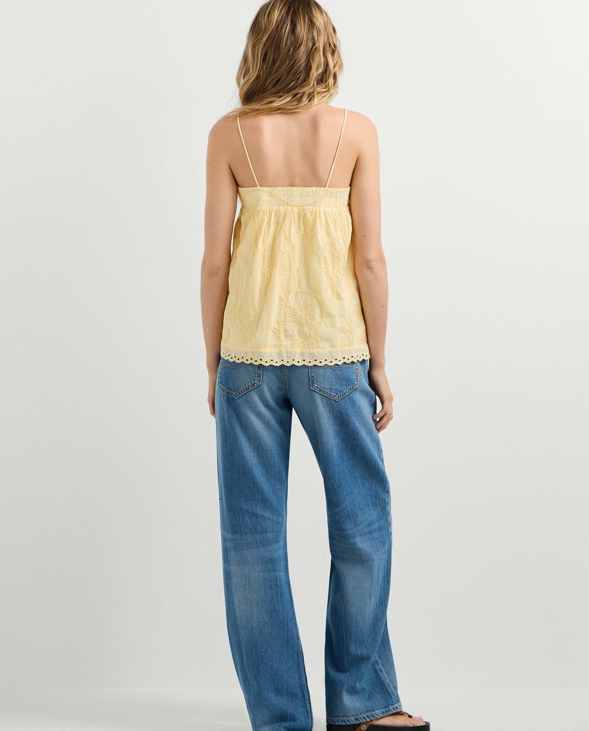 Blusa de mujer con bordados florales - Pepe Jeans - Crema Crema-3
