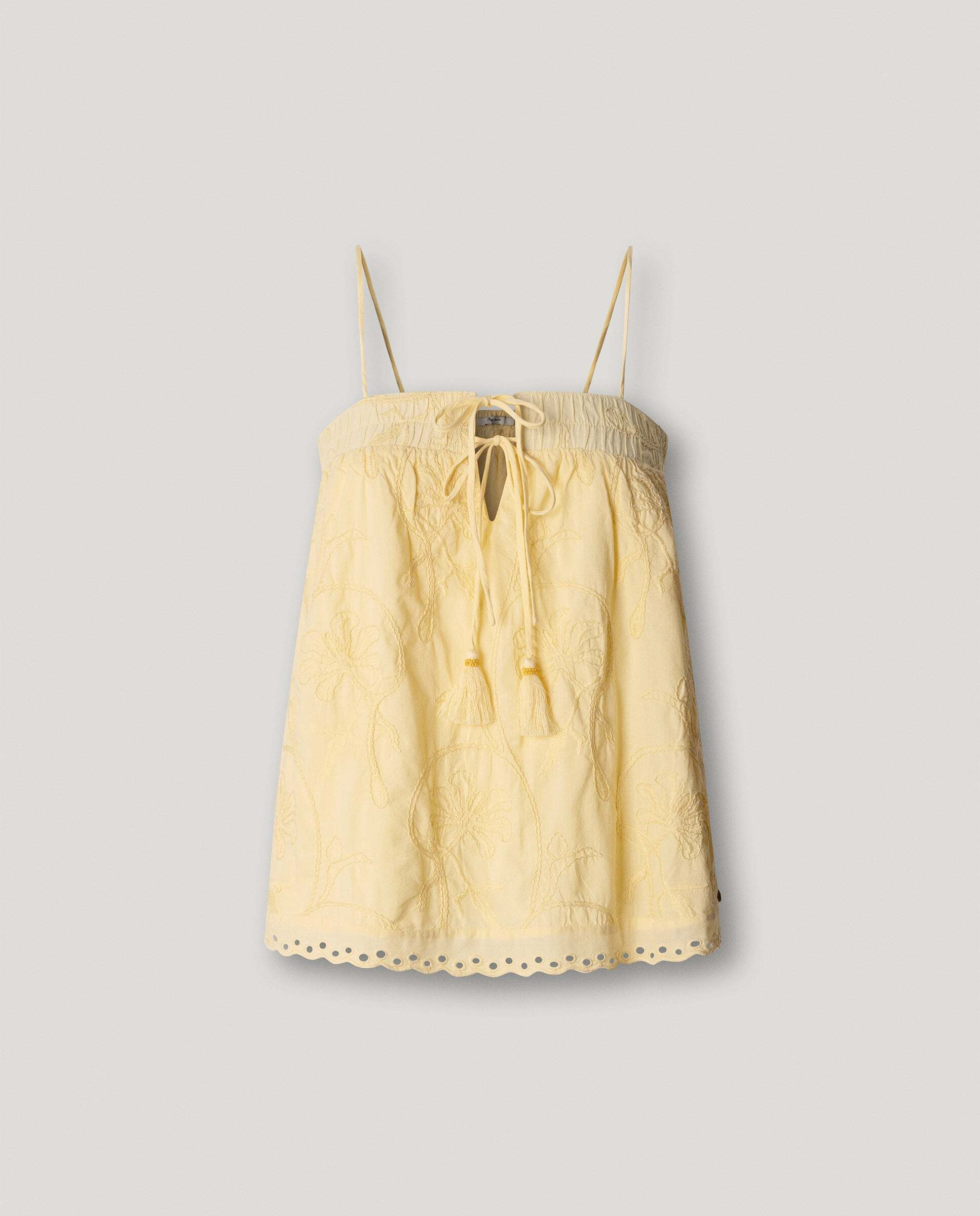 Blusa de mujer con bordados florales - Pepe Jeans - Crema Crema-9
