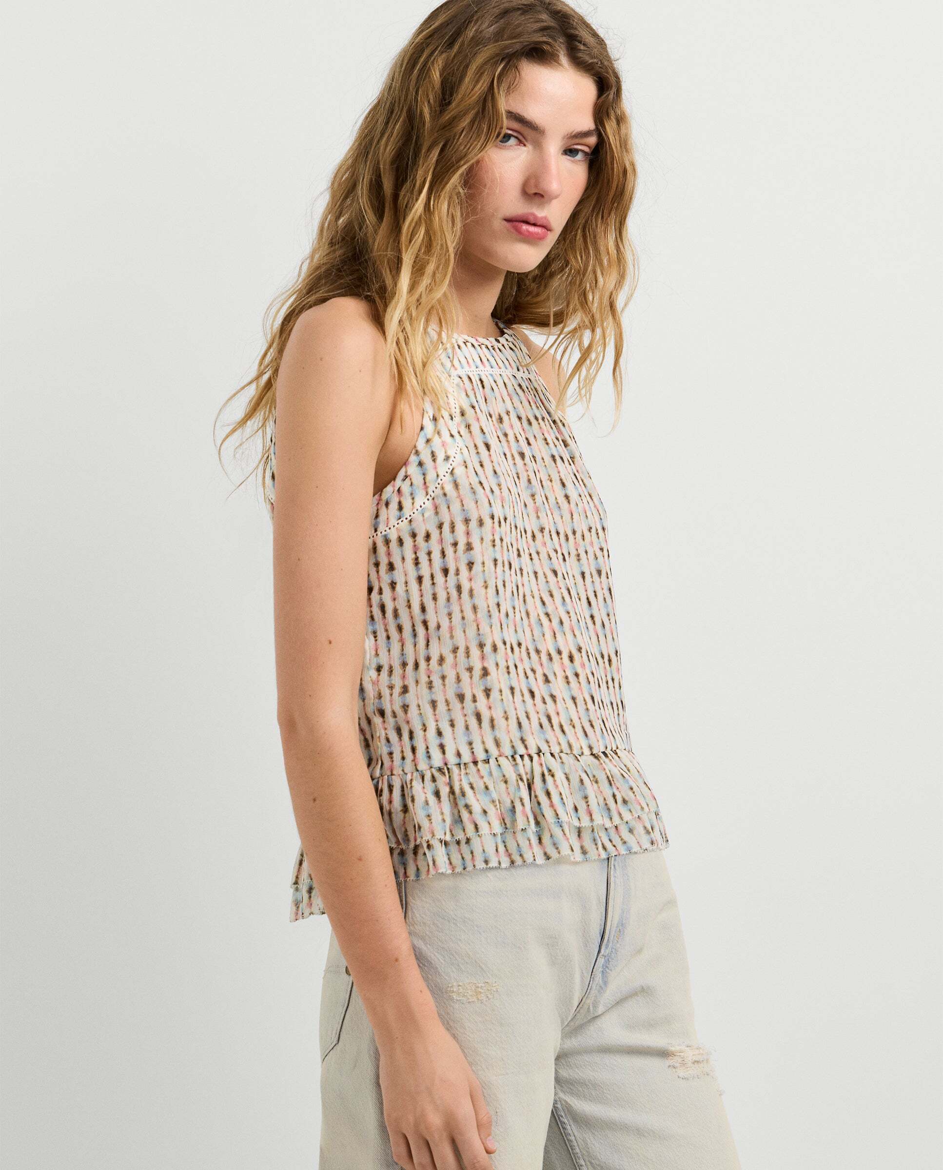 Imagen 6 de Blusa de mujer tirantes estampado ikat - Pepe Jeans - Rosa Rosa