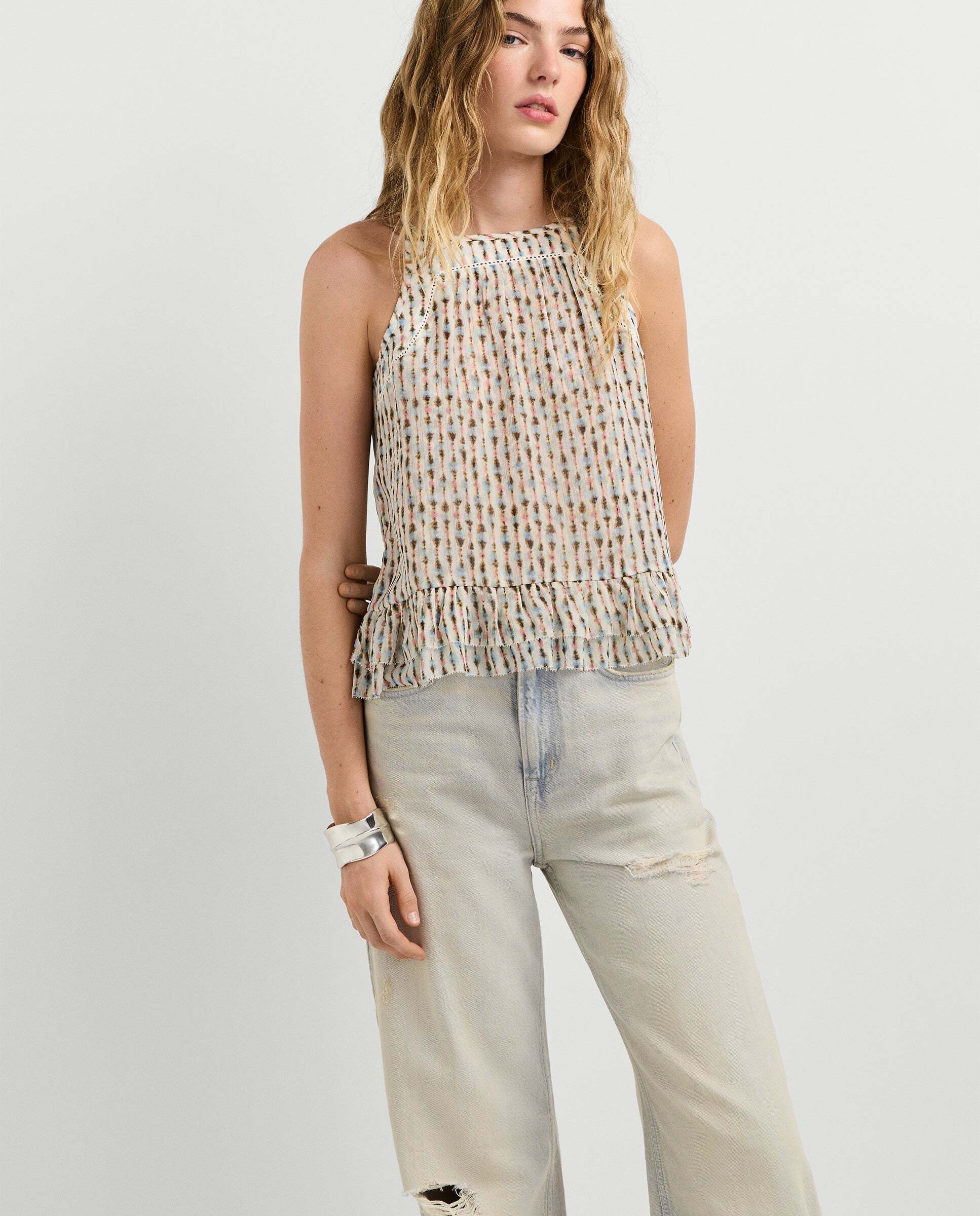 Imagen 7 de Blusa de mujer tirantes estampado ikat - Pepe Jeans - Rosa Rosa