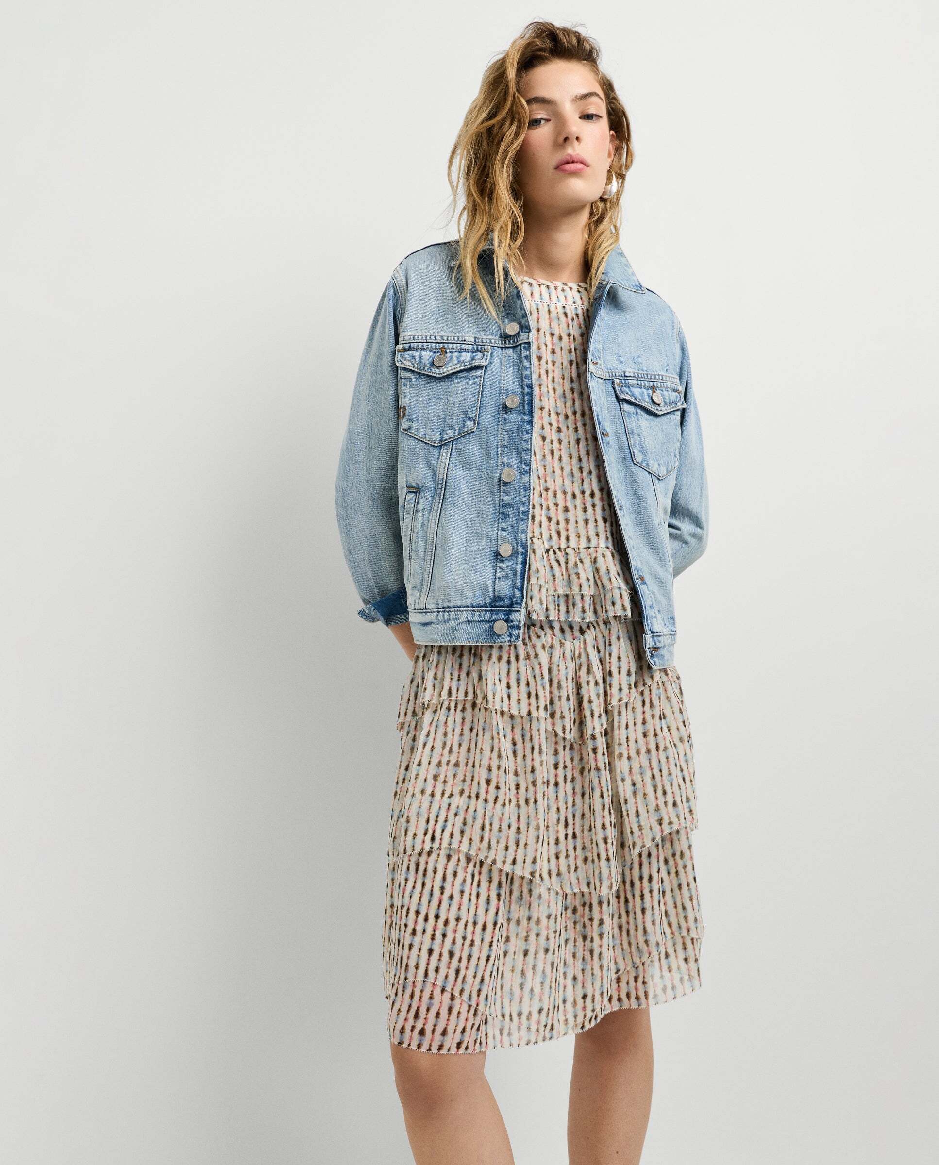 Falda midi de mujer con volantes - Pepe Jeans - Rosa Rosa-6