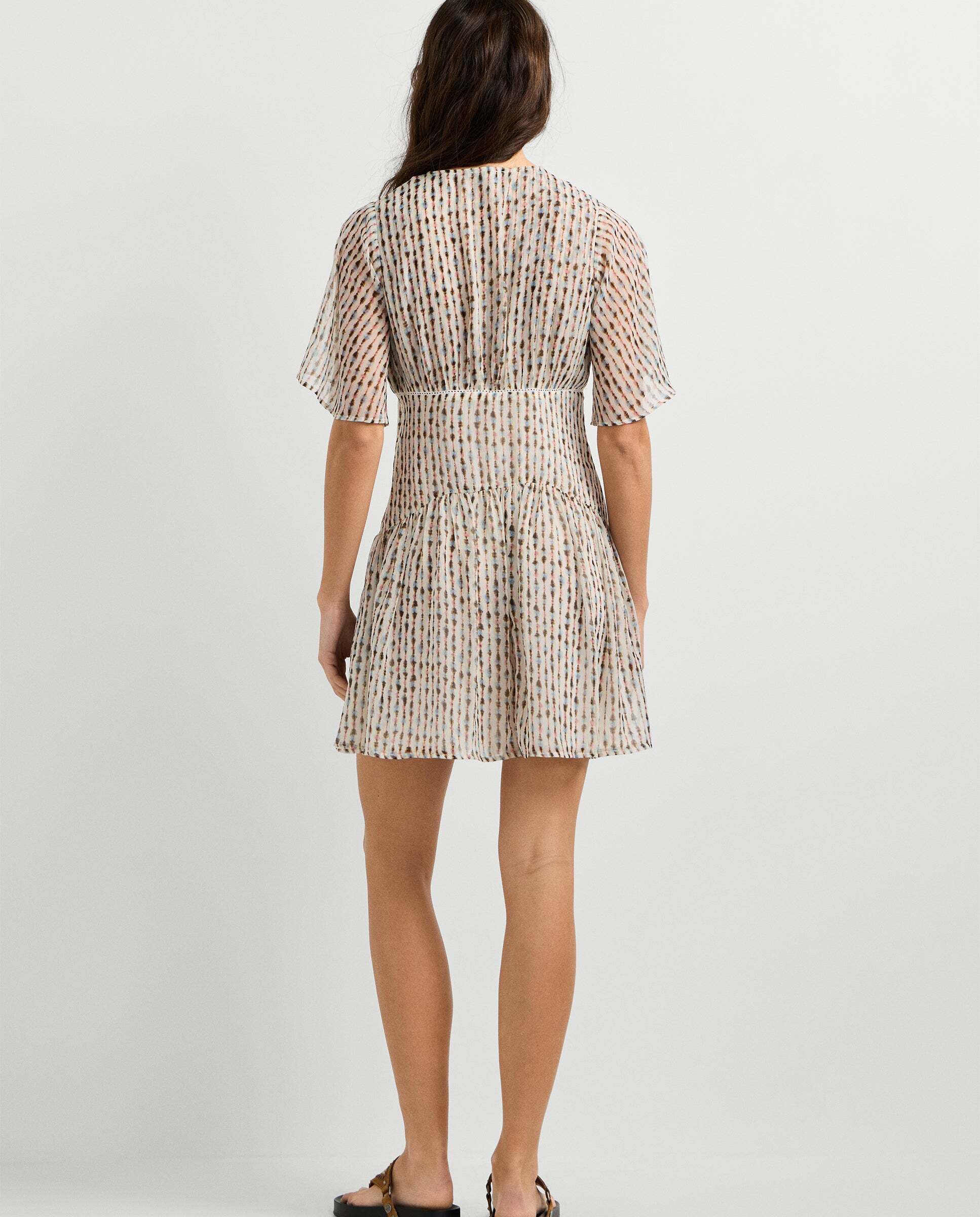 Vestido corto de mujer estampado ikat - Pepe Jeans - Rosa Rosa-4