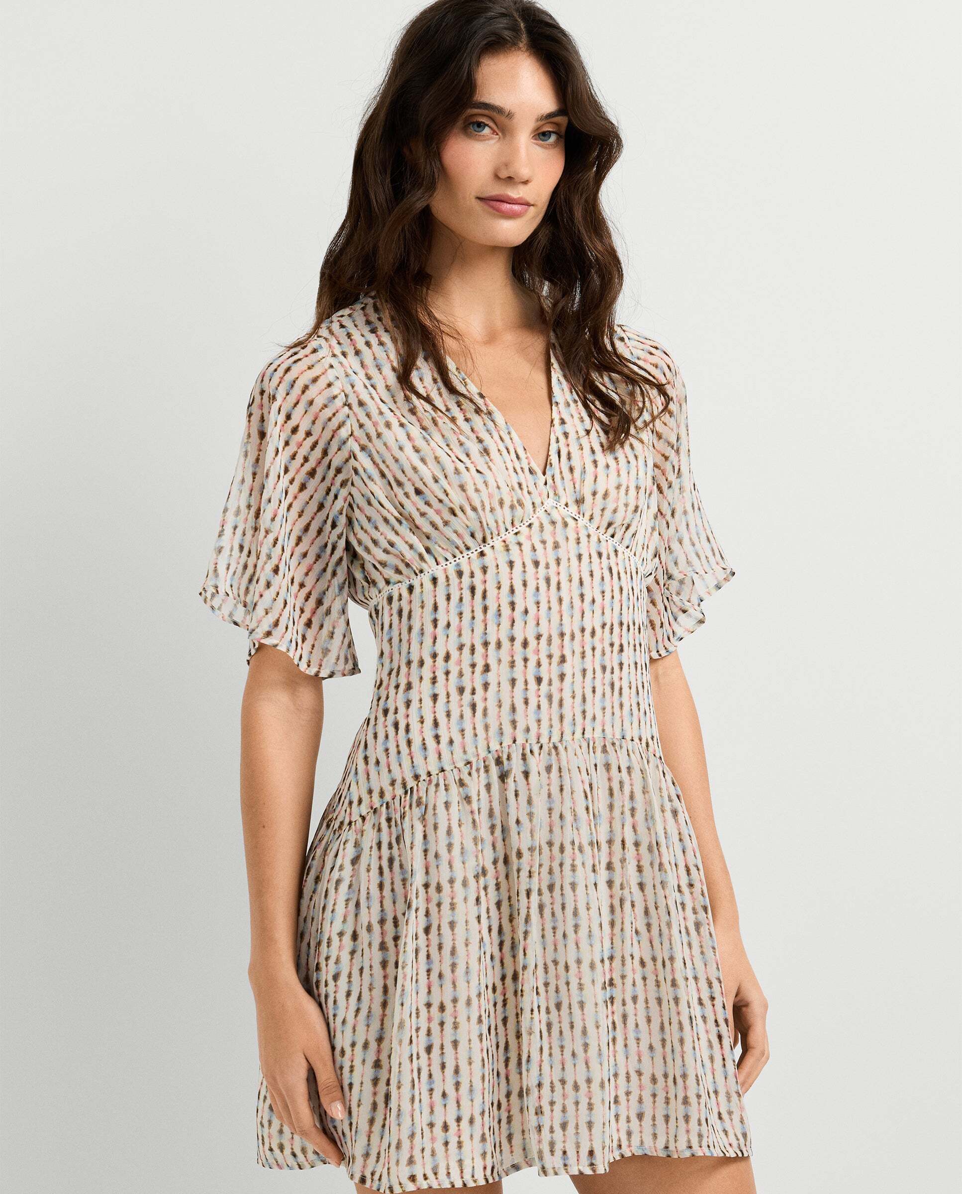 Vestido corto de mujer estampado ikat - Pepe Jeans - Rosa Rosa-7