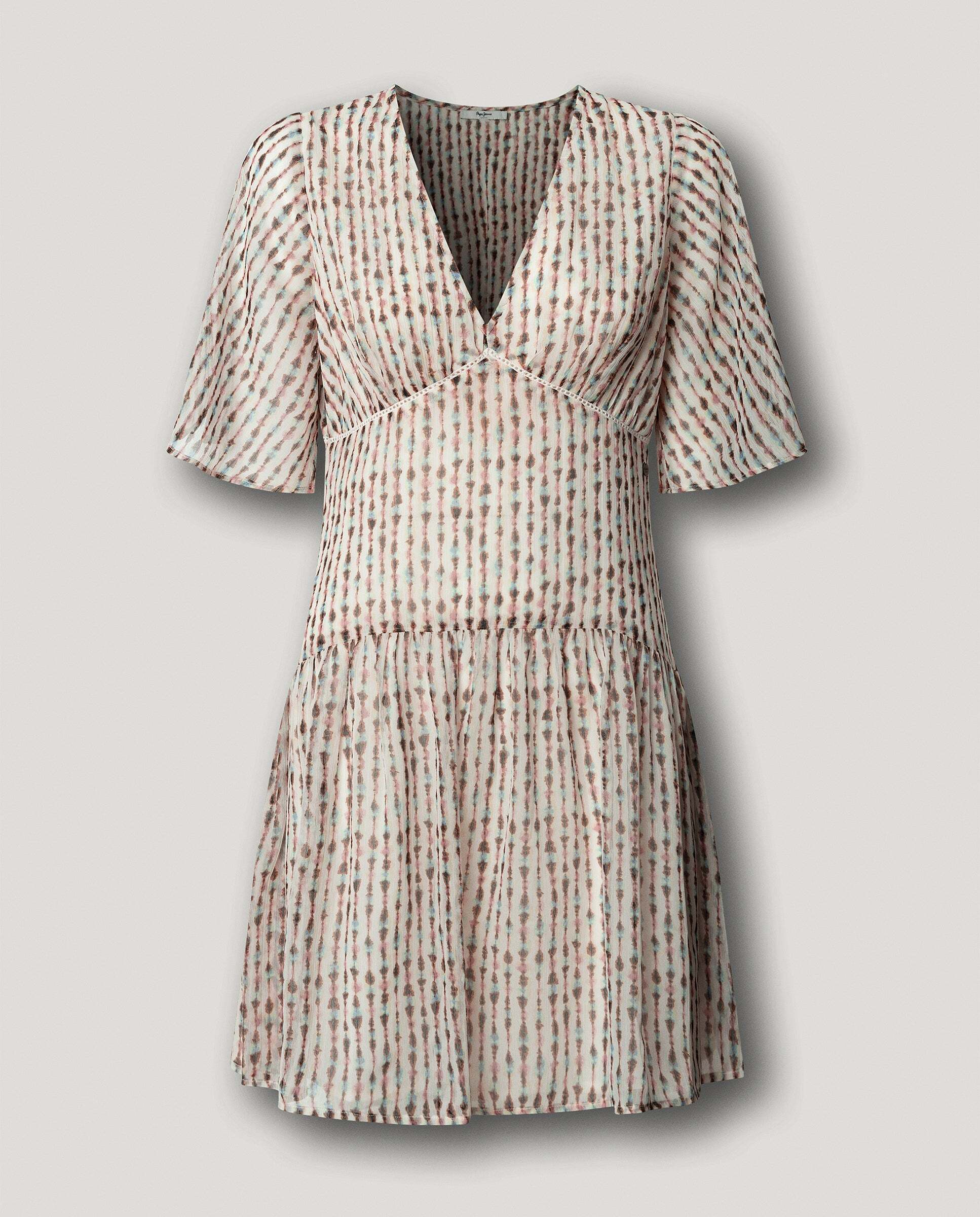 Vestido corto de mujer estampado ikat - Pepe Jeans - Rosa Rosa-9