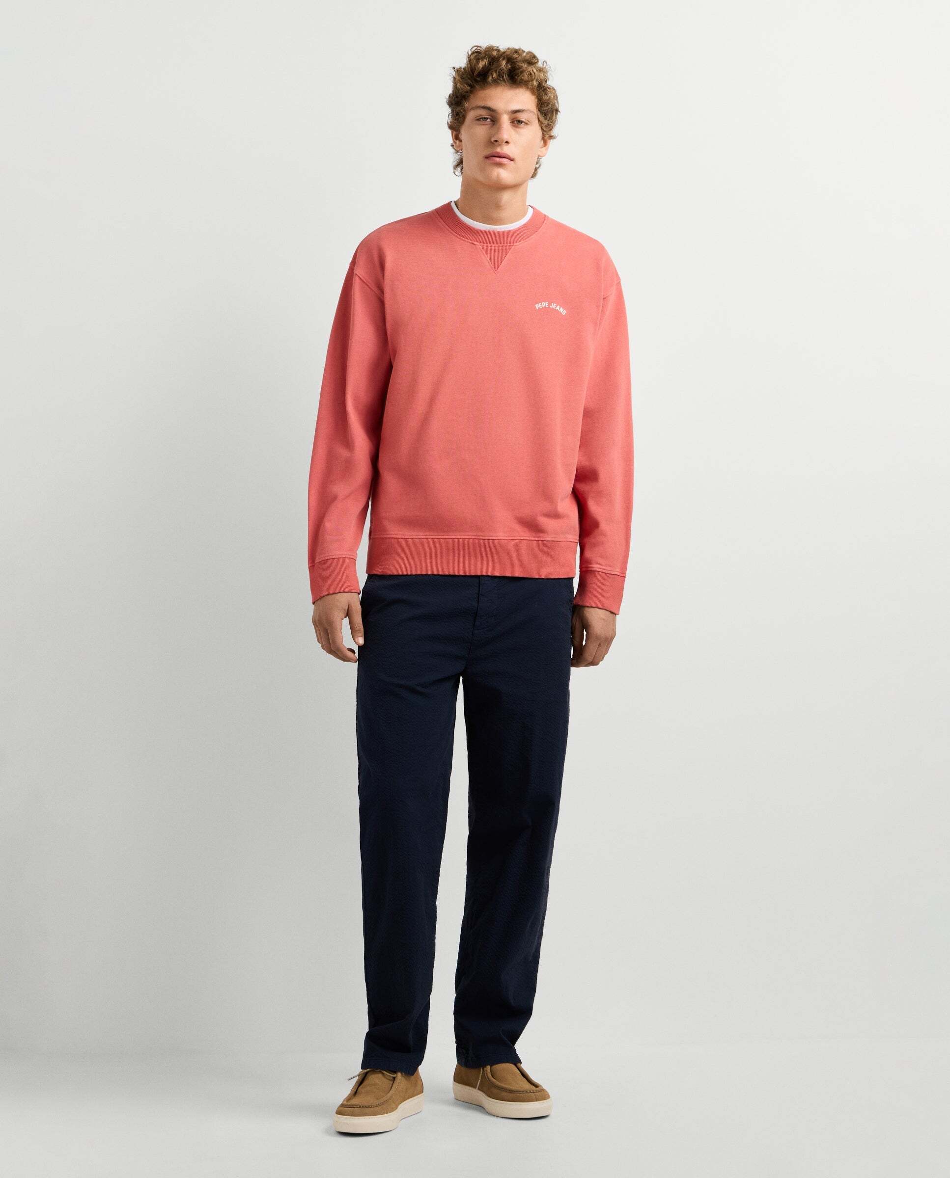 Sudadera de hombre cuello redondo fit casual - Pepe Jeans - Melocotón Melocotón-2
