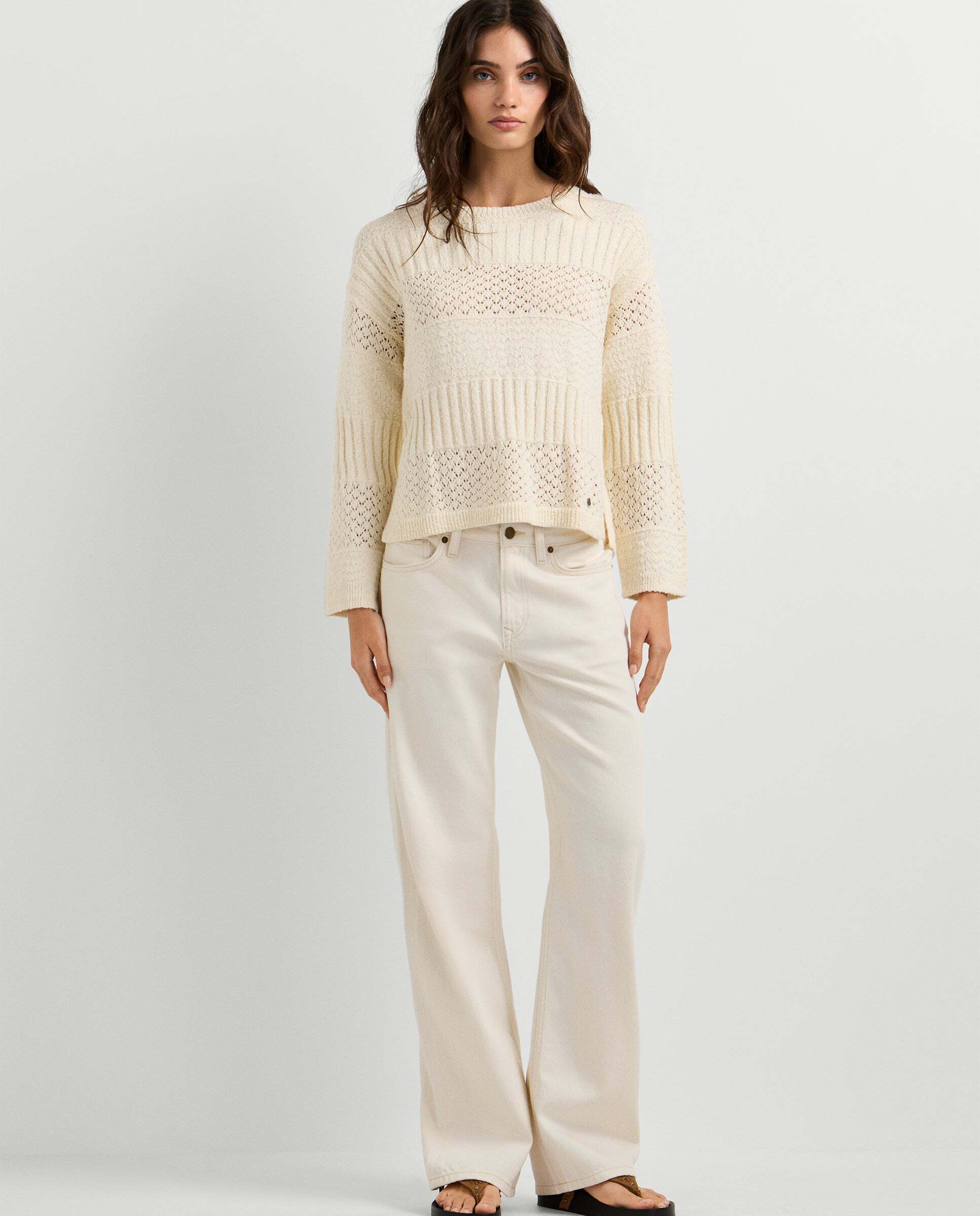 Jersey de mujer crochet cuello redondo - Pepe Jeans - Blanco Blanco-2
