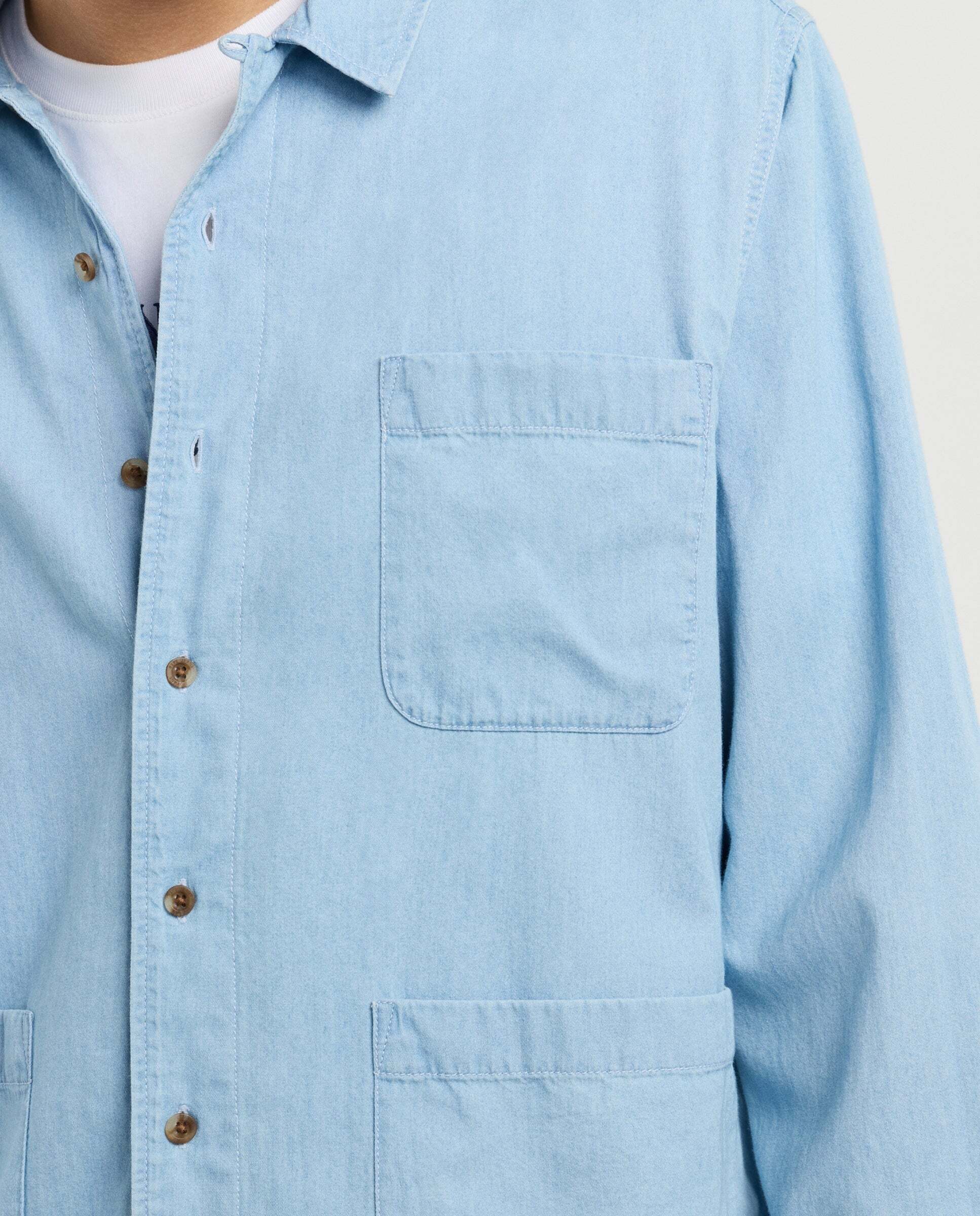 Sobrecamisa de hombre denim fit casual - Pepe Jeans - Azul claro Azul claro-4